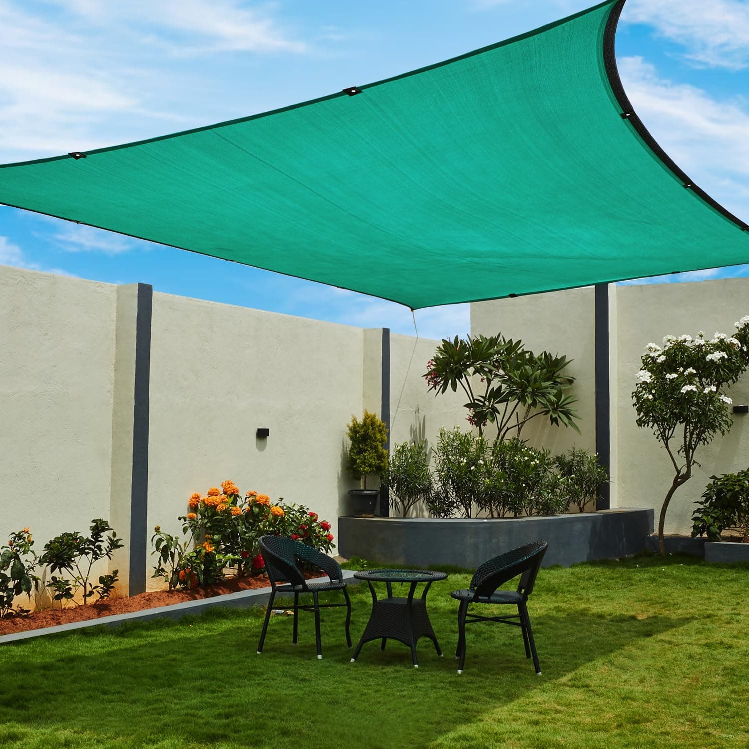 Amazon Brand - Solimo High Density Multipurpose Shade Net/Green Net - 75% (10 ft x 15 ft, Green Colour)