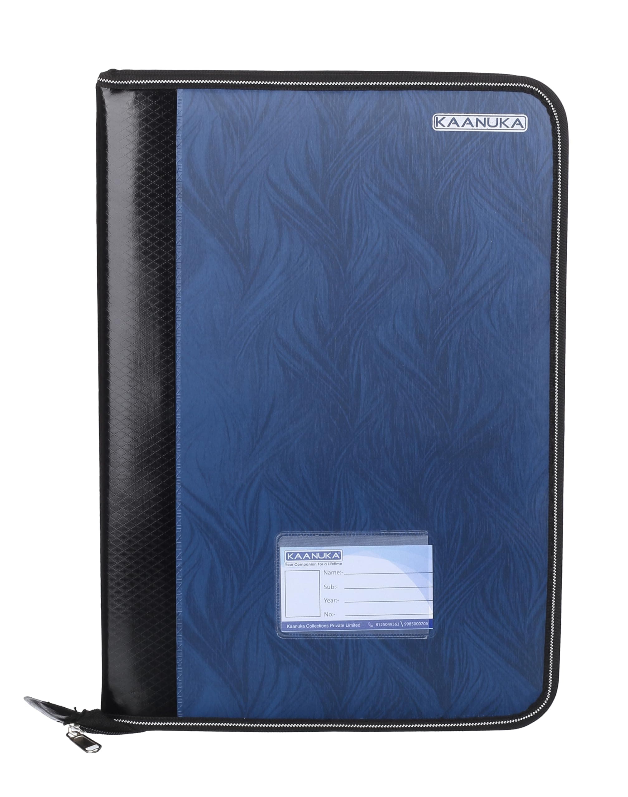 KAANUKA PU Leather Executive Portfolio File Folder – Legal Size Document Holder with 20 Leafs/Pockets, Certificate Organizer, Professional Zip File for Office, School & Business Use