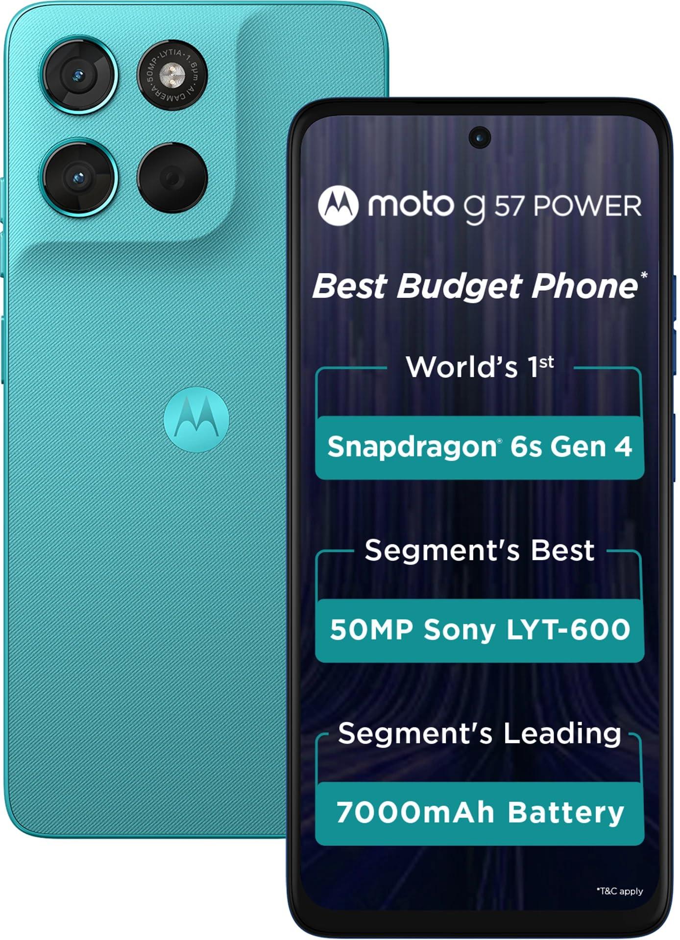 Motorola G57 Power 5G (Pantone Fluidity, 8GB RAM, 128GB Storage) | 6.72" FHD+ Display | Snapdragon 6s Gen 4 Processor | 50MP + 8MP Dual Rear Camera | 8MP Front Camera | 7000mAh Battery | 5G Smartphone