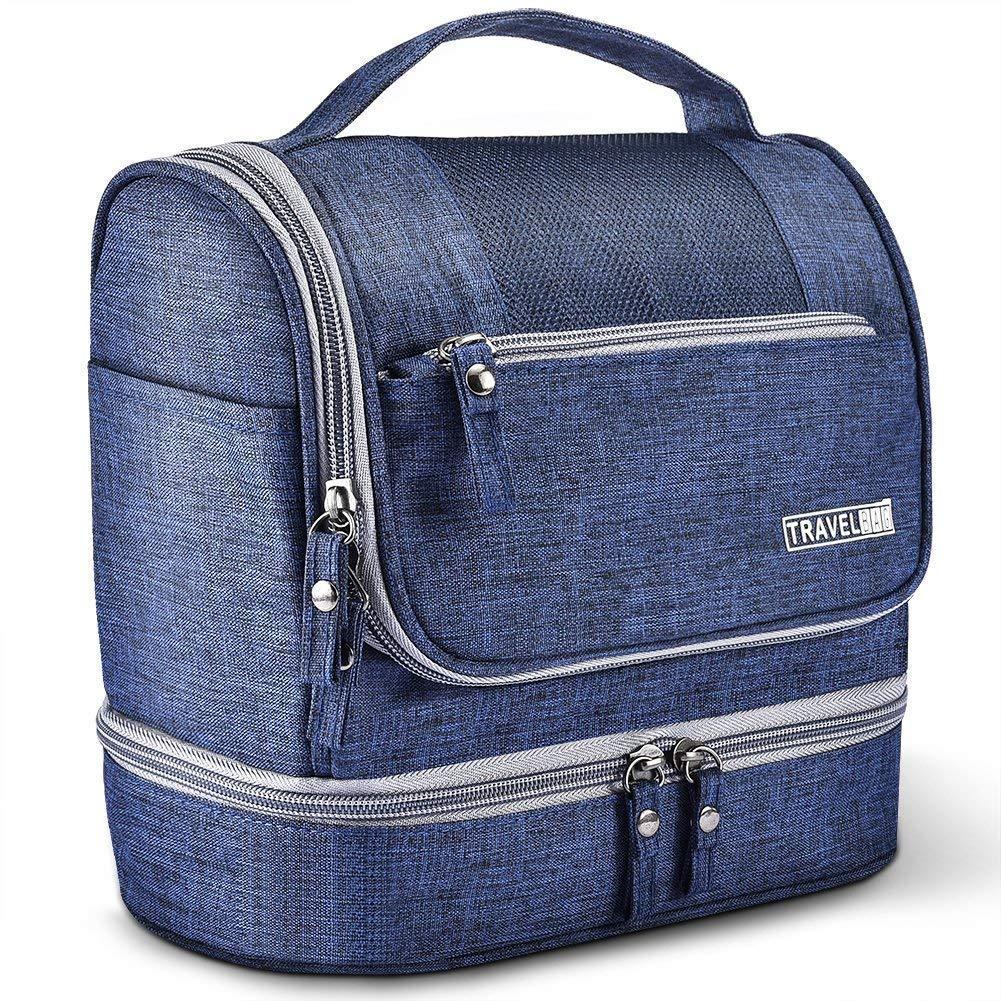 Seagull flight of fashion Polyester Toiletry Bag for Travel, Toiletry Organizer Pouch with Hook, Travel Accessories Kit Pouch for Men & Women - 24 x 20 x 13 cm - Navy Blue