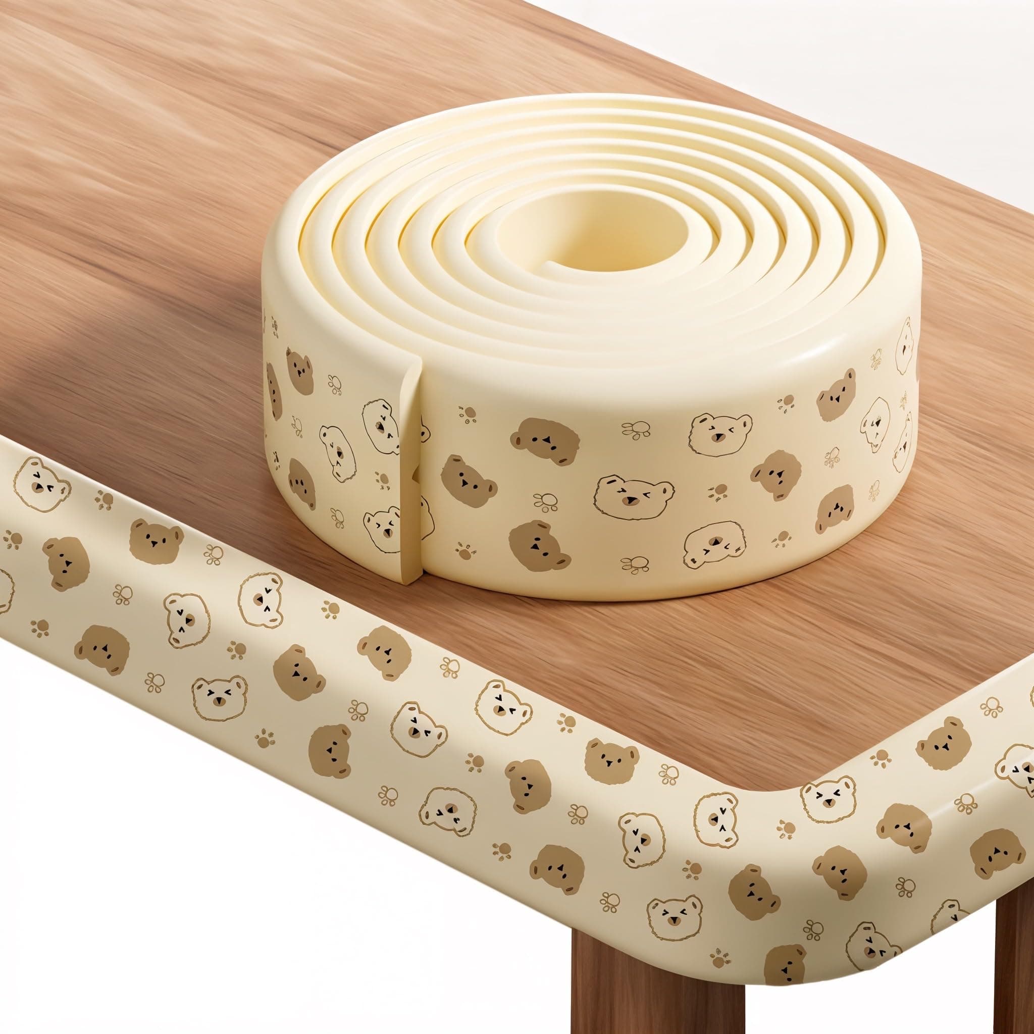 KidDough Baby Proofing Printed Flat Edge Protector - 2 Meters Safety Strip, Furniture, Dense Edge Guard for Kids Safety, Shock Absorbant Edge Protector, Baby Safety Products (Bears)