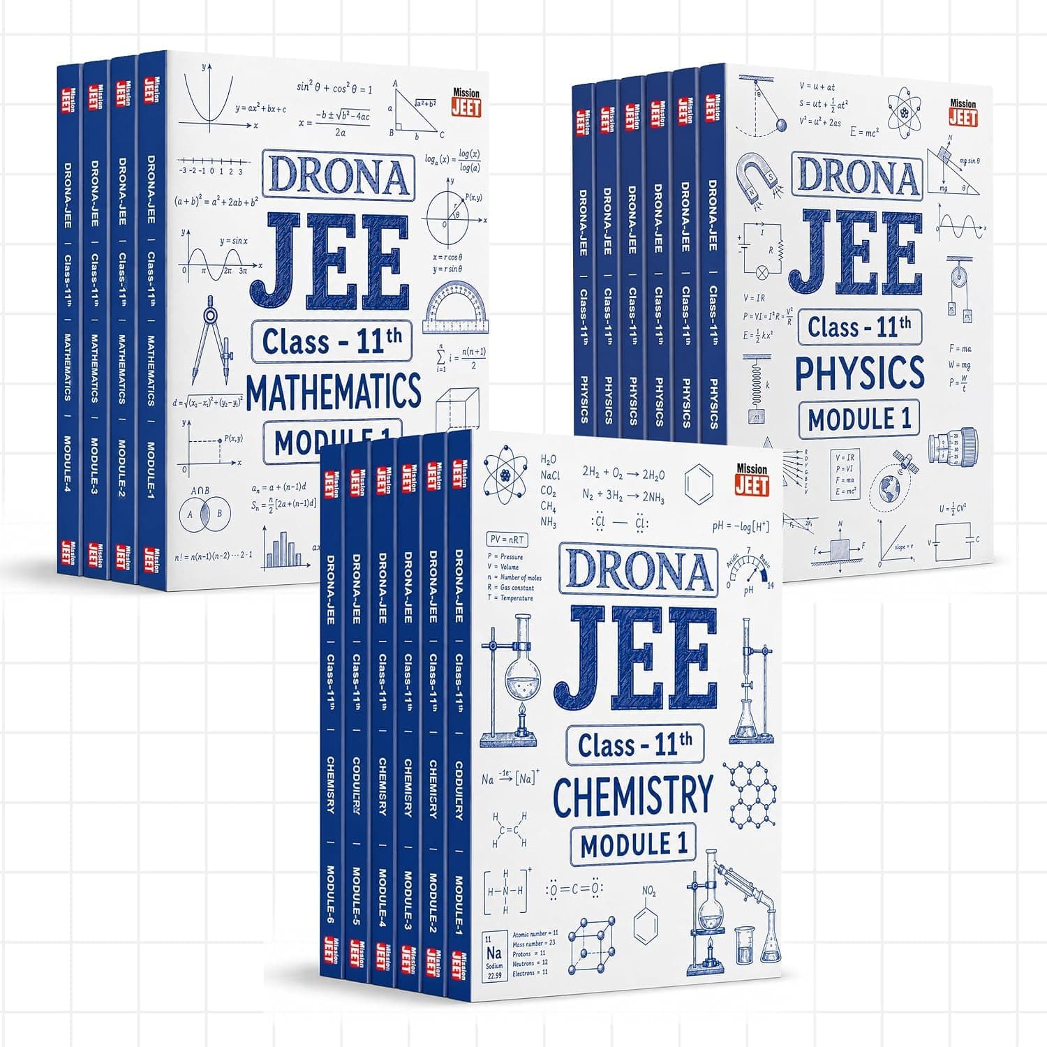 DRONA JEE | MISSION JEET | Class 11 PCM Module Set | JEE Main & Advanced Preparation | Physics, Chemistry & Mathematics | 15-Book Combo