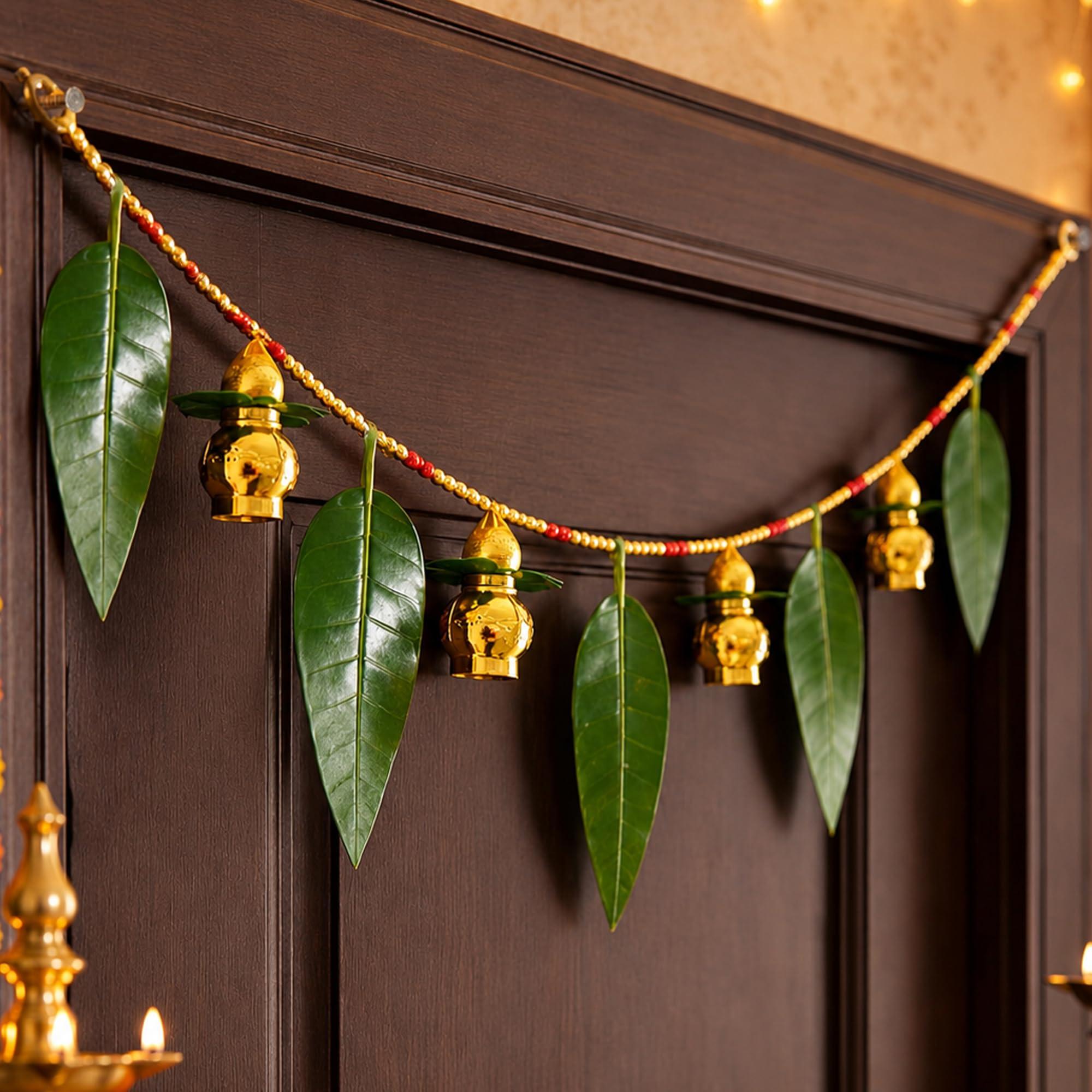 SpecialYou® Ganpati Decoration Setup for Home with Toran for Main Door Entrance, Bandarwal for Home Decor, Bandhanwar for Main Door, Ganesh Decoration Items for Home Decor