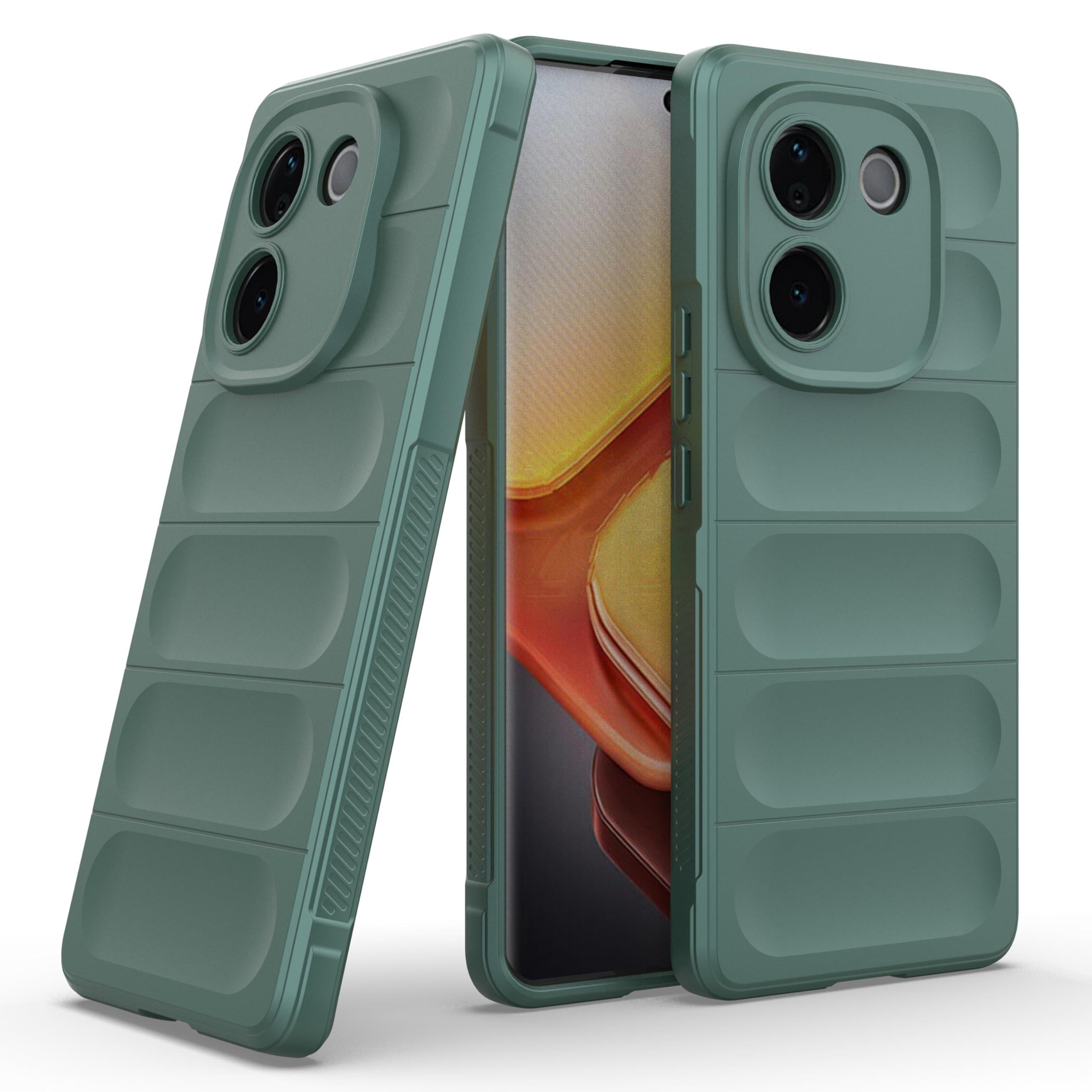 Zapcase Back Case Cover for Poco M7 Pro 5G | Compatible for Poco M7 Pro 5G Back Cover | Liquid Silicon Magic Case with Camera Protection | Dark Green