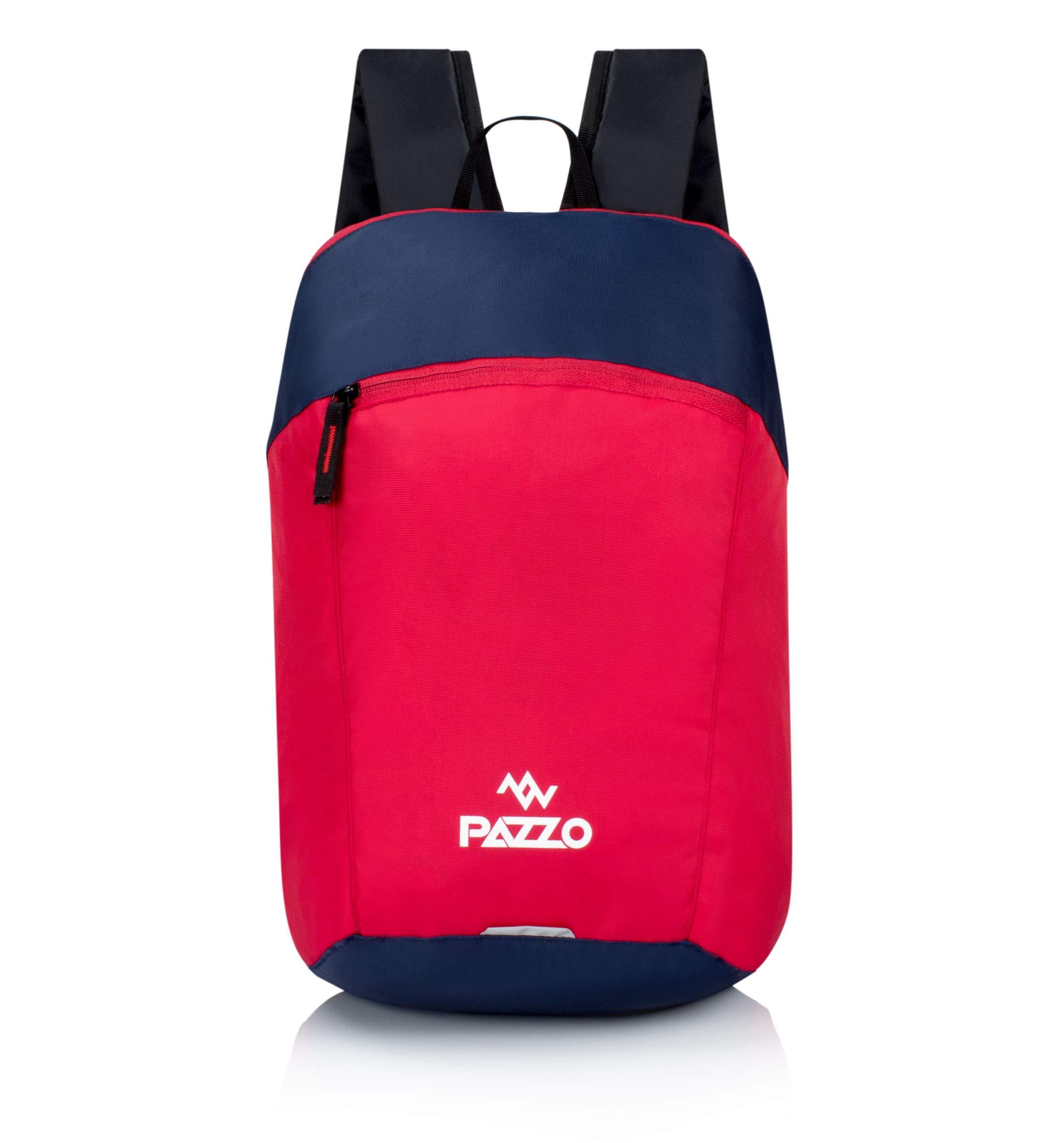 PAZZO 12 Ltrs Small Bag For Daily Use - 1 Compartment Mini Backpack For Hiking Camping Rucksack (Red)