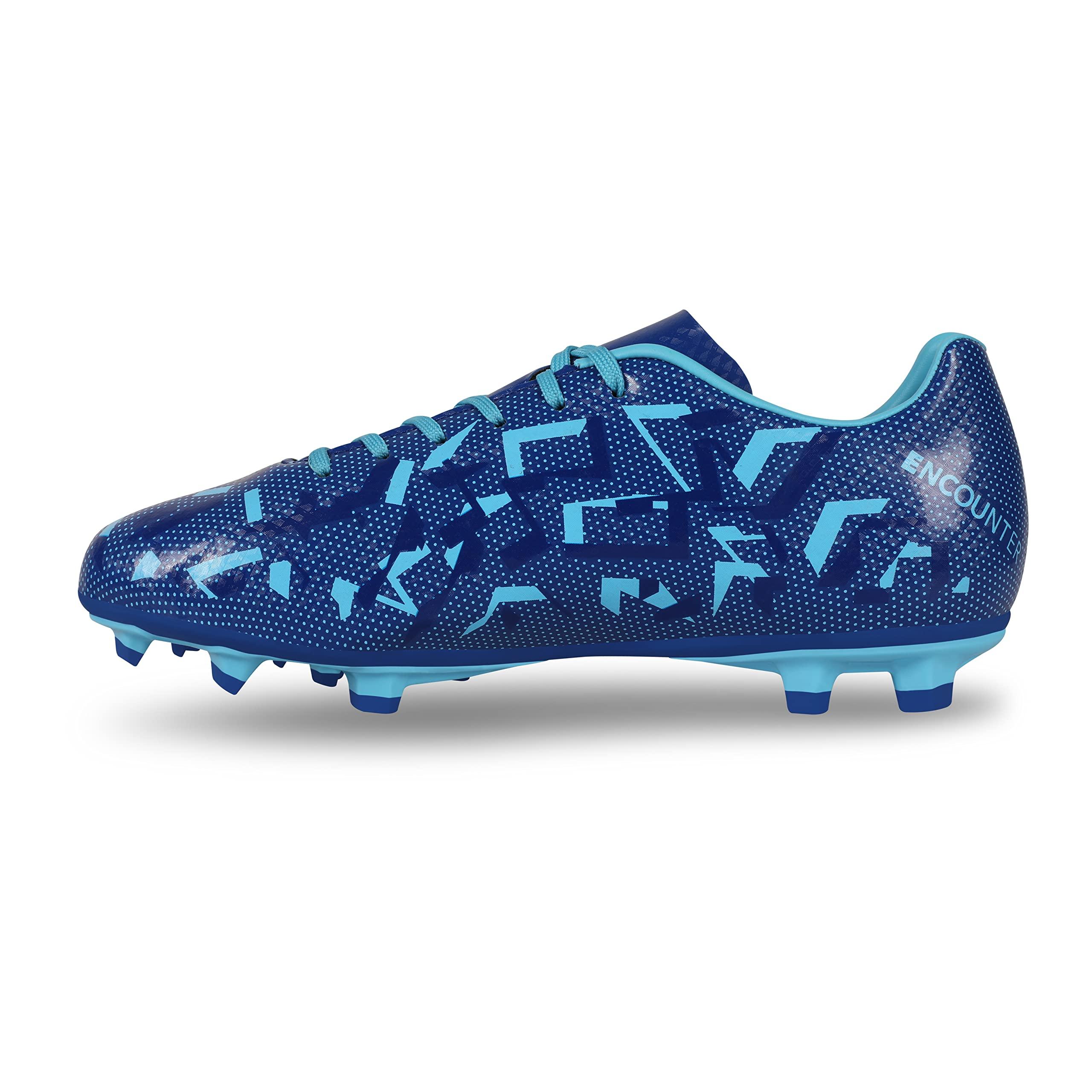 Nivia Encounter 10.0 Football Stud for Men, PVC Synthetic Leather Upper, TPU Sole, Royal Blue, UK11
