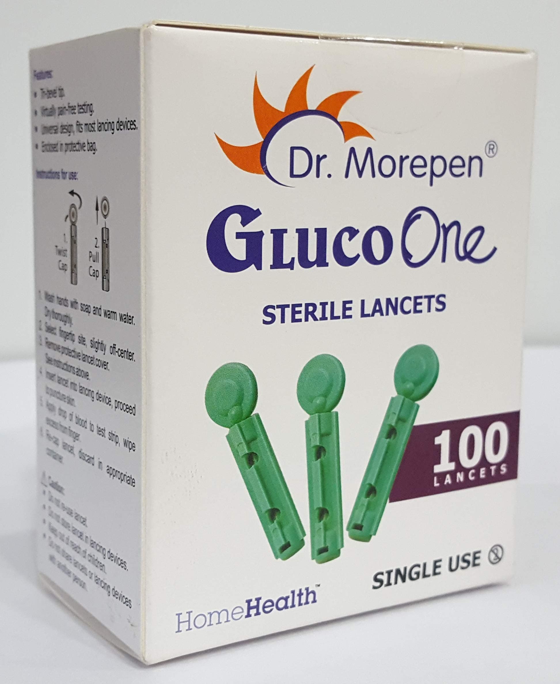 Dr. Morepen Gluco One Sterile Round Lancets (100 Lancets)
