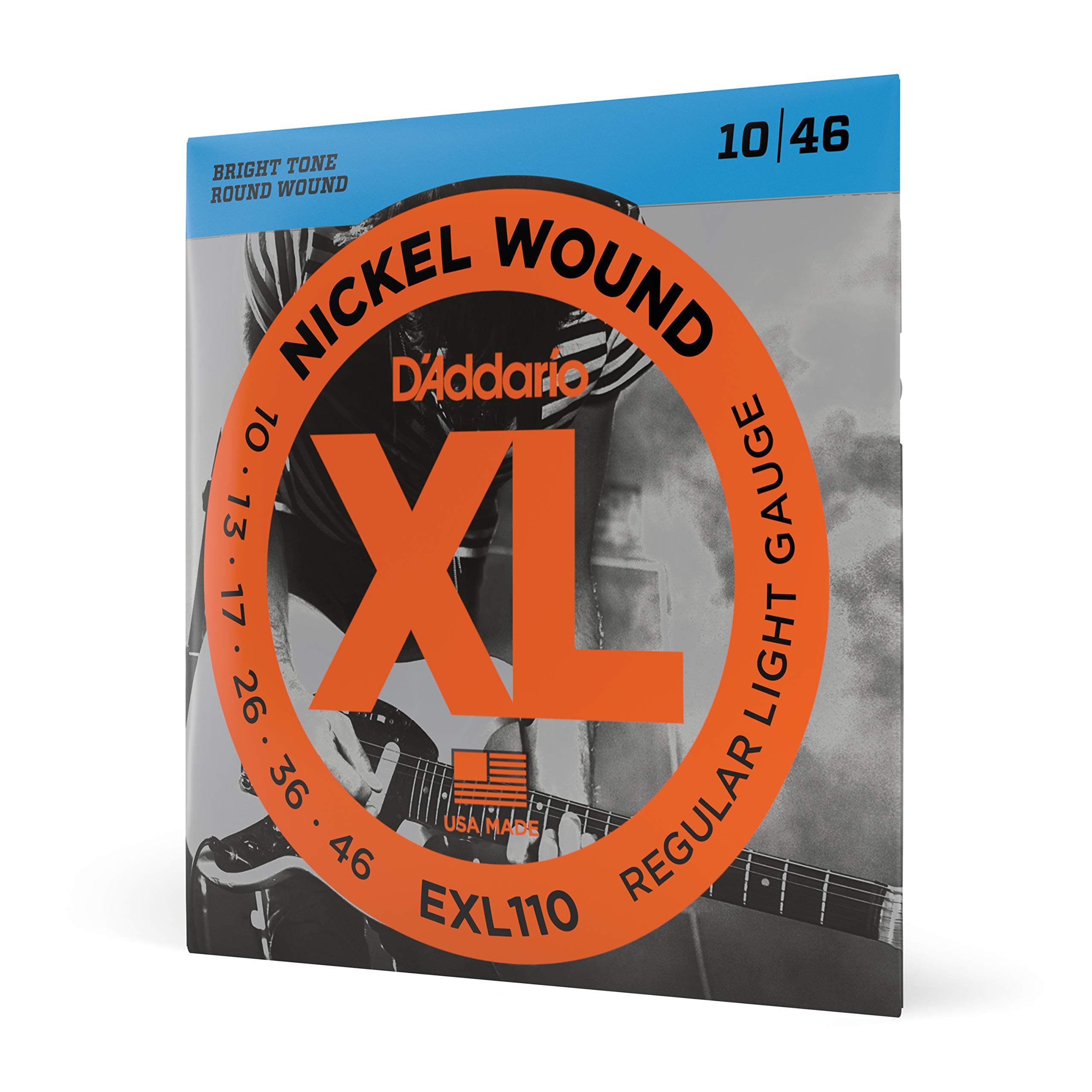 D'Addario Electric Regular (Light Gauge10/46 BRIGHT TONE ROUND WOUND) Guitar Strings (Bronze)