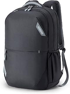 American Tourister Brett 4.0 | 32.5 Ltrs | 3 Compartments | Bottle Pocket | Ergonomic Padded Back Panel & Shoulder Straps | Laptop Backpack | 1 Year International Warranty | Black