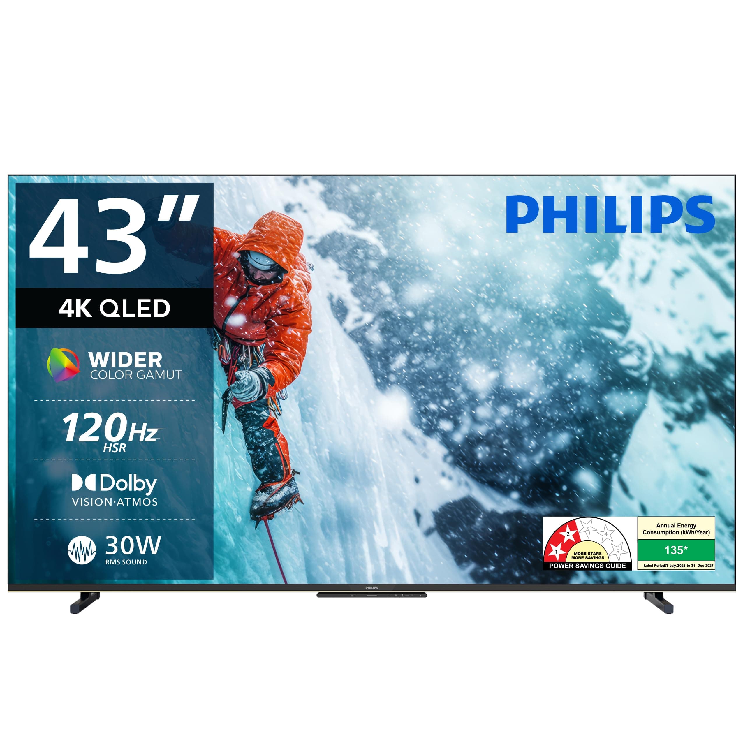 PHILIPS 109 cm (43 inches) 8100 Series 4K Ultra HD Smart QLED Google TV 43PQT8100/94