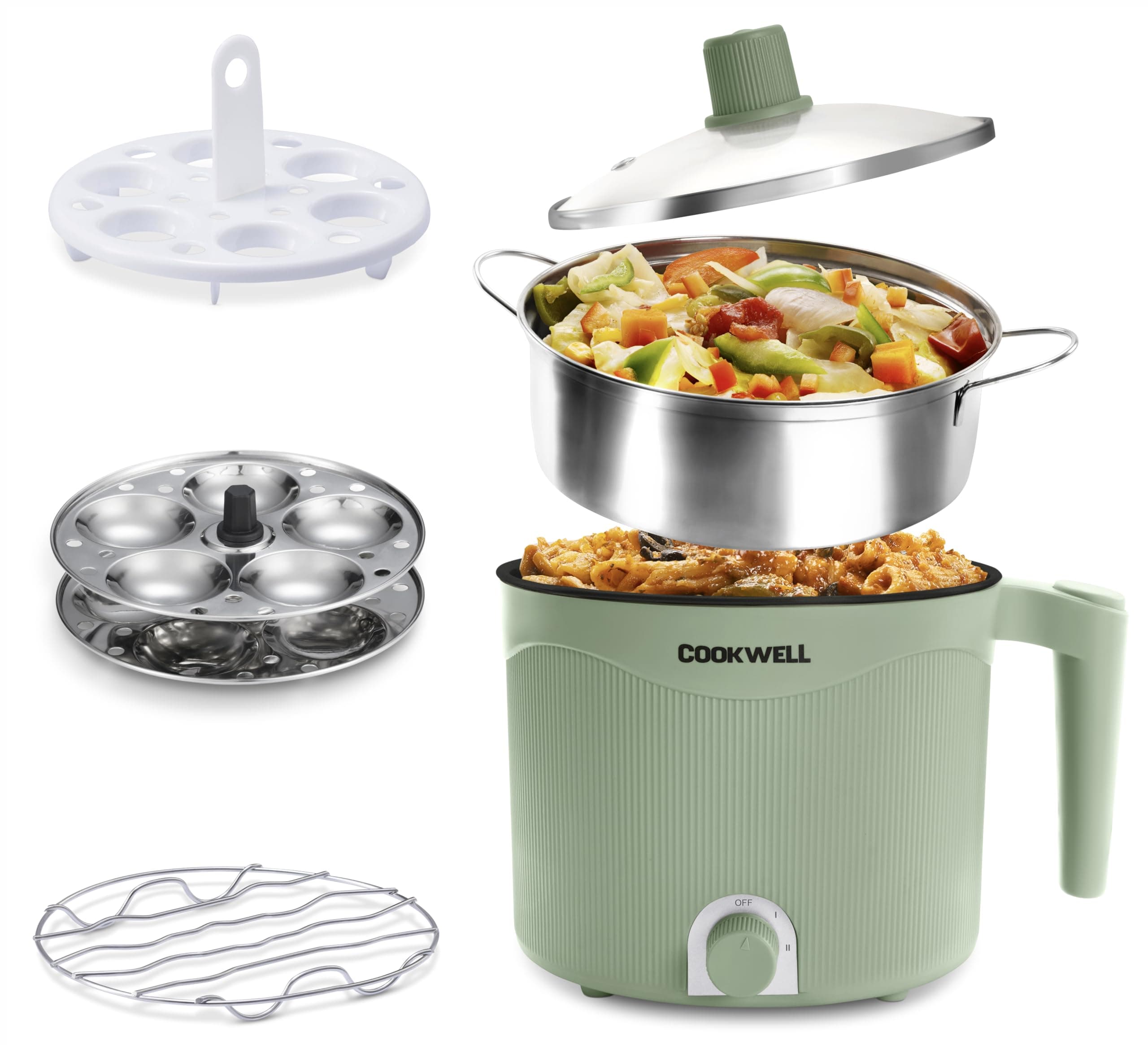 Cookwell Multipurpose Cook Kettle With 1.5L Nonstick Inner Pot (600W)