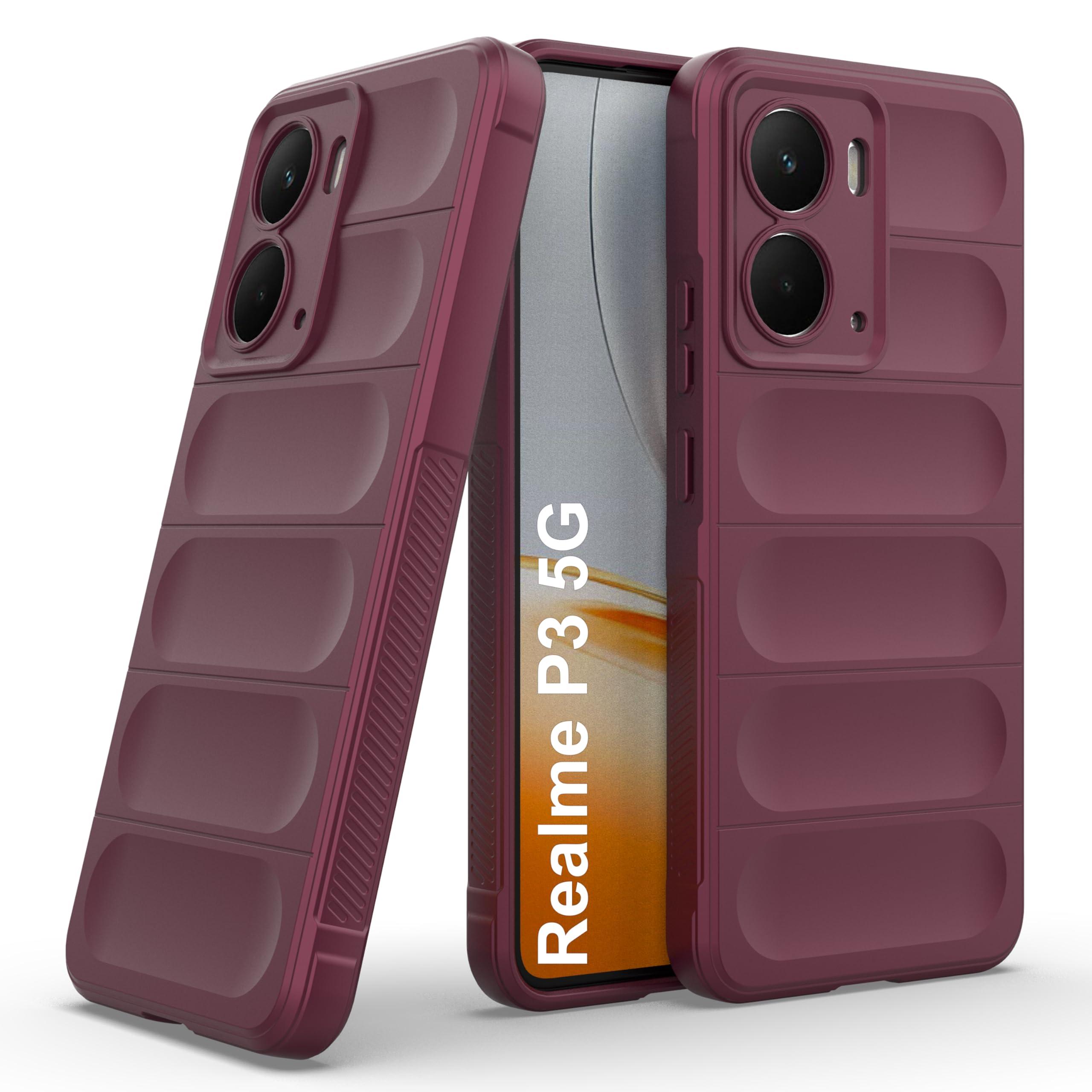 Zapcase Back Case Cover for Realme P3 5G | Compatible for Realme P3 5G Back Cover | Liquid Silicon Magic Case with Camera Protection | Plum
