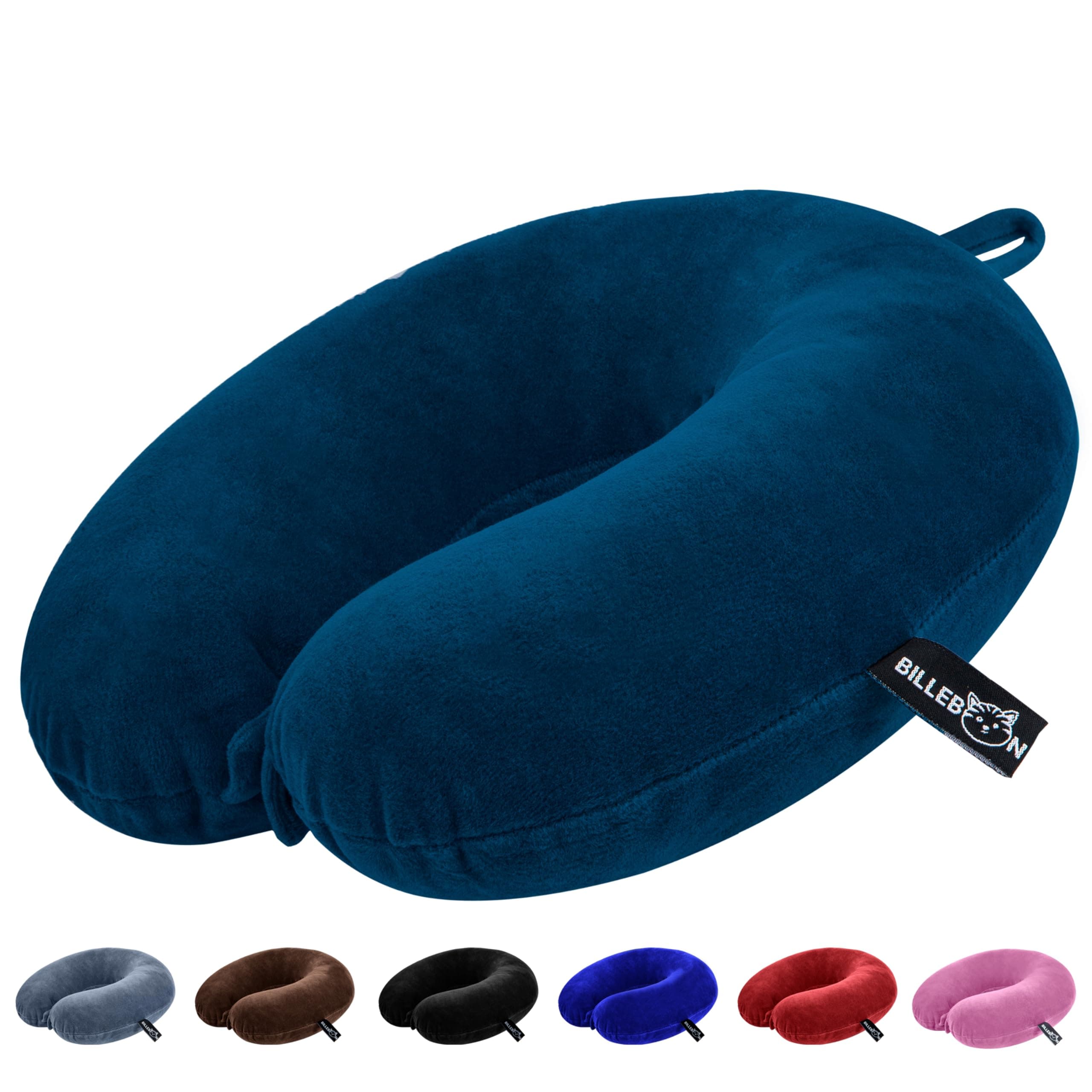 Billebon Premium Neck Pillow for Travelling Airplane Travel Pillow Comfortable Head Rest Neck Holder Pillow (Navy Blue)