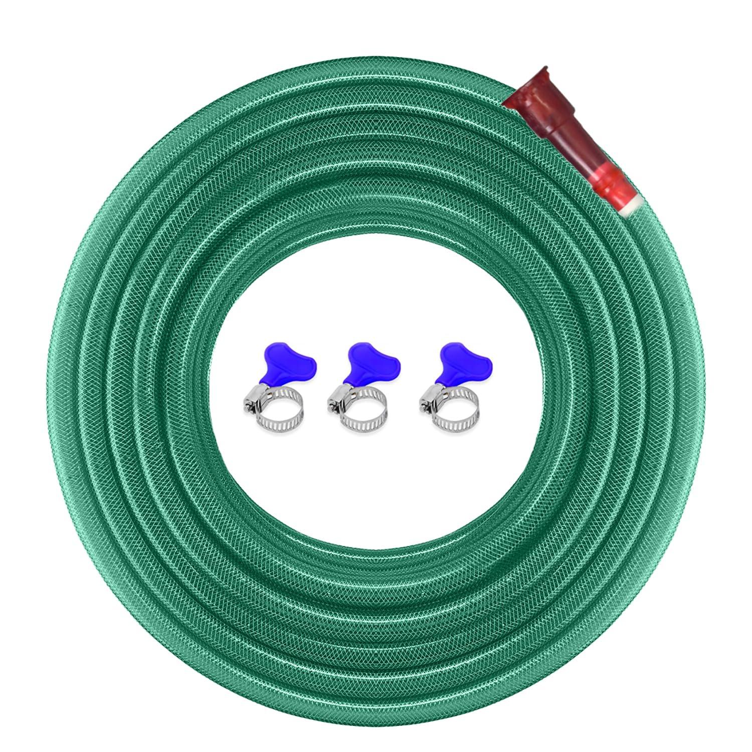 Cinagro 20 Meter, 0.5 Inch, 3 Layer Braided PVC Garden Hose Pipe, Green