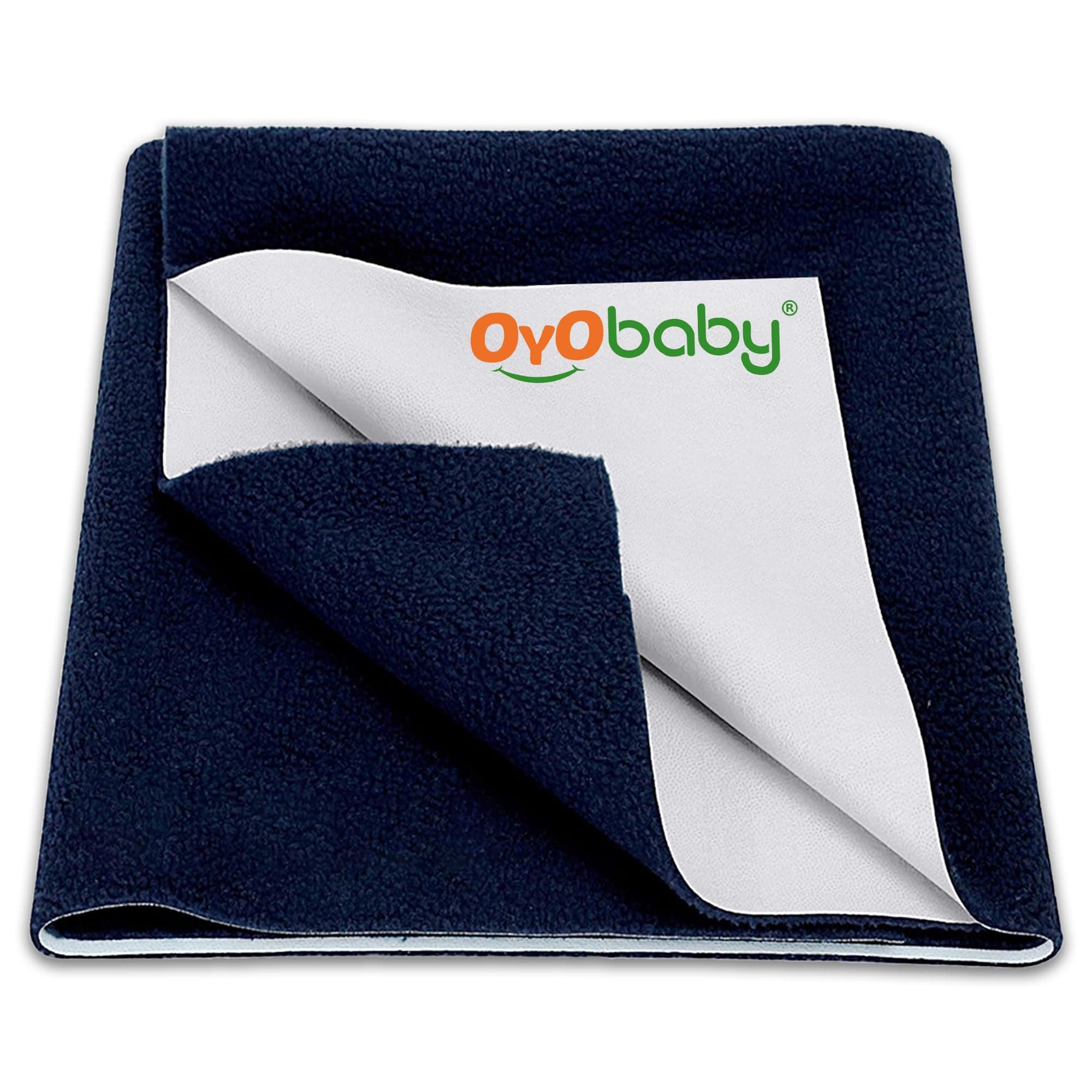 OYO BABY Cotton Waterproof Quick Dry Sheet for Baby| Bed Pad | Baby Bed Protector Sheet for Toddler Children (Large (140Cm X 100Cm, Dark Blue))