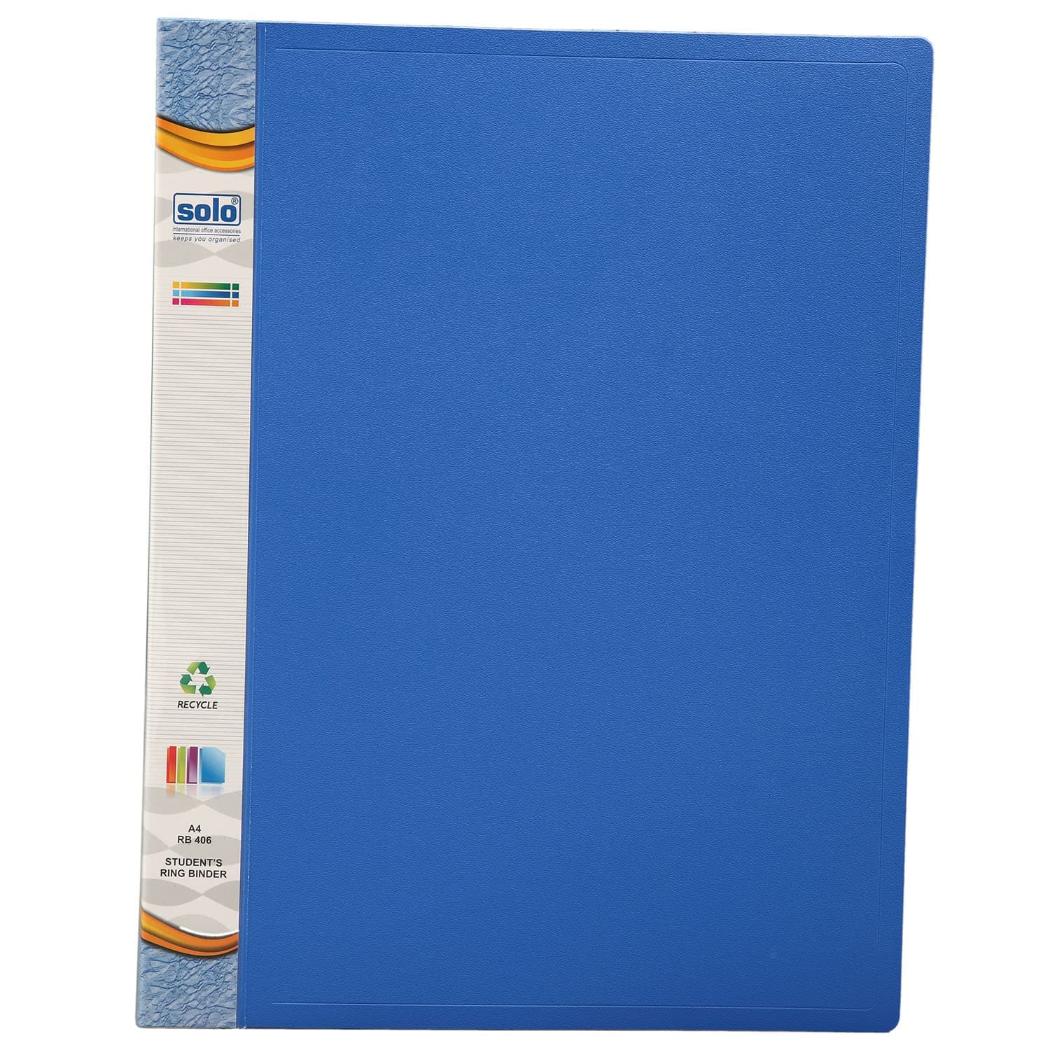 Solo 2-D A4 Ring Binder File Folder | Office Document Organizer with Inside Pocket, Presentation Display Plastic File for Certificates, Portfolio, Papers & Projects (Blue, Pack of 1 (160 Sheets))