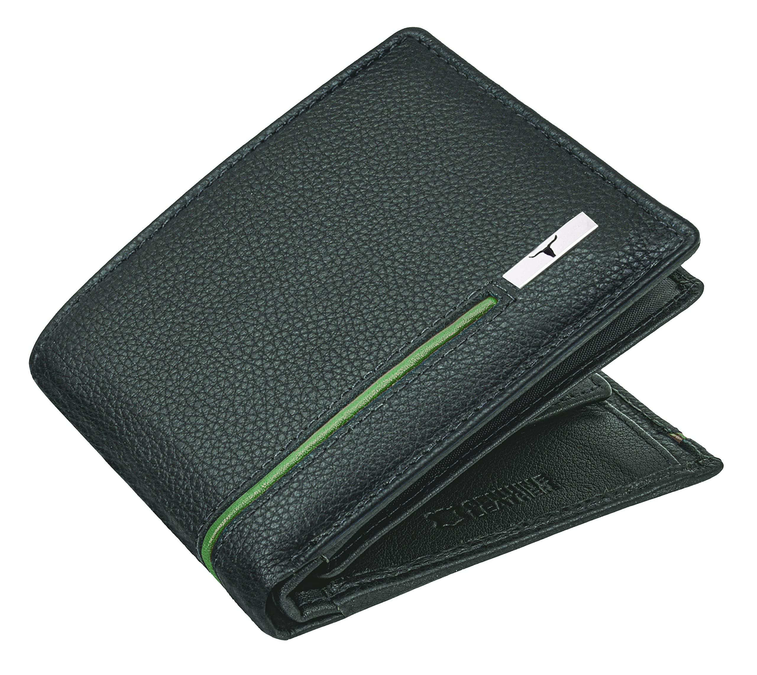 URBAN FOREST Stag Green/Light Green Leather Wallet for Men