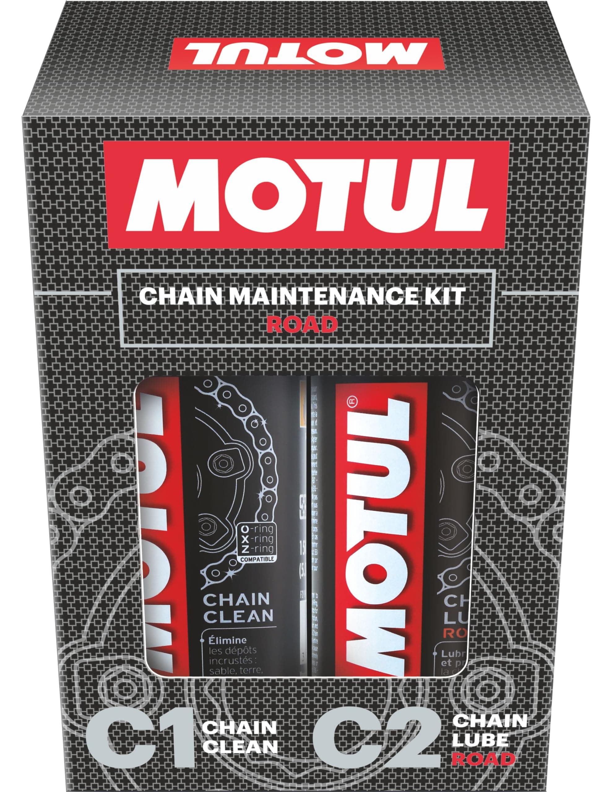 Motul Chain Lube & Chain Cleaner Combo for Bikes – C2 Lubrication + C1 Deep Cleaning Spray for Superior Chain Care, Suitable for All Motorcycles, 150 ml Each