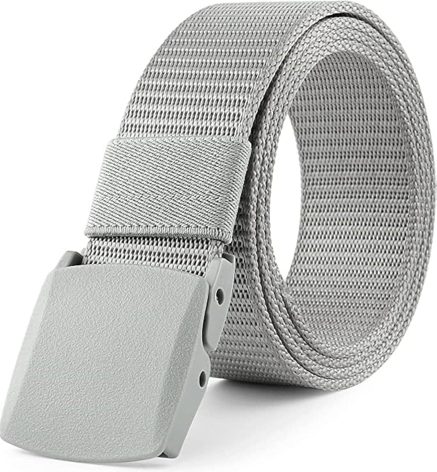 ZORO Men's Nylon Fabric Belt for Men, Plastic Flap Buckle, fits on upto 40 inches waist size (Grey, 1)