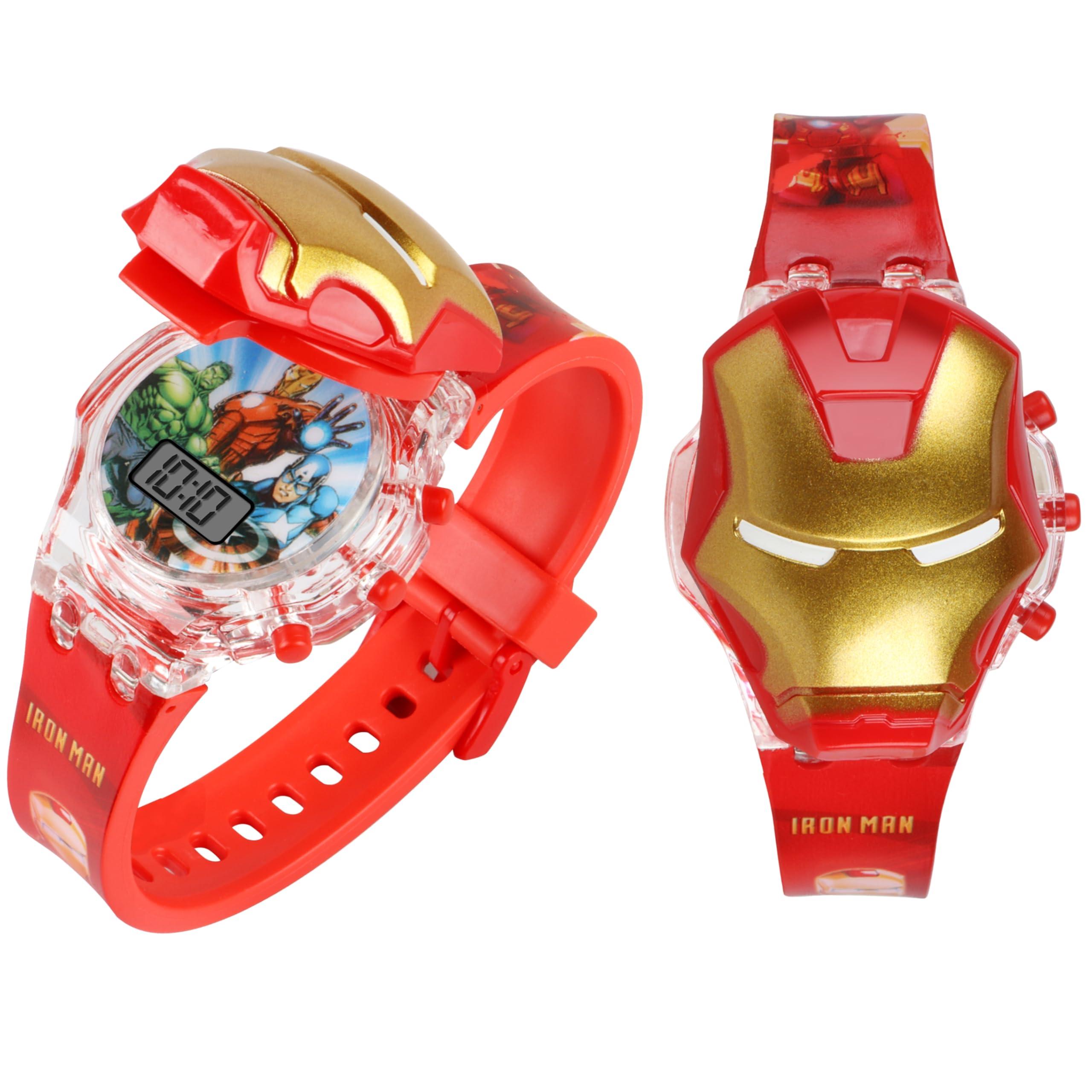 Matrix Kids Edition 3D Face Digital Watch for Kids with Disco Lights & Music (Red-Gold)