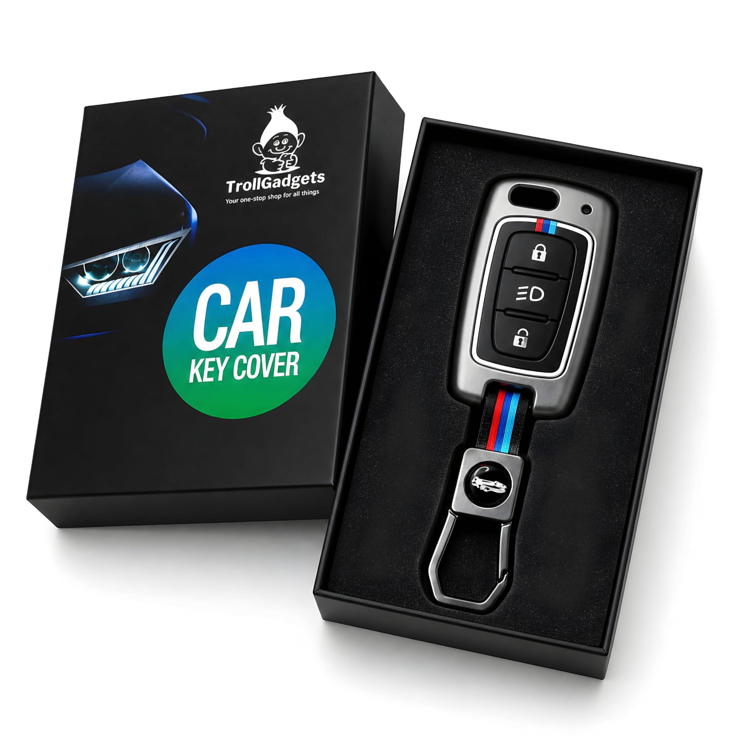 TrollGadgetsยฎ๏ธ (๐ ๐๐จ๐ง๐ญ๐ก ๐ฐ๐๐ซ๐ซ๐๐ง๐ญ๐ฒ) Car Key Cover for Tata Compatible with Tata Tiago | Nexon | Altroz | Safari | Storme | Zest | Bolt | Tigor | Punch | Hexa 3 Button Flip Key