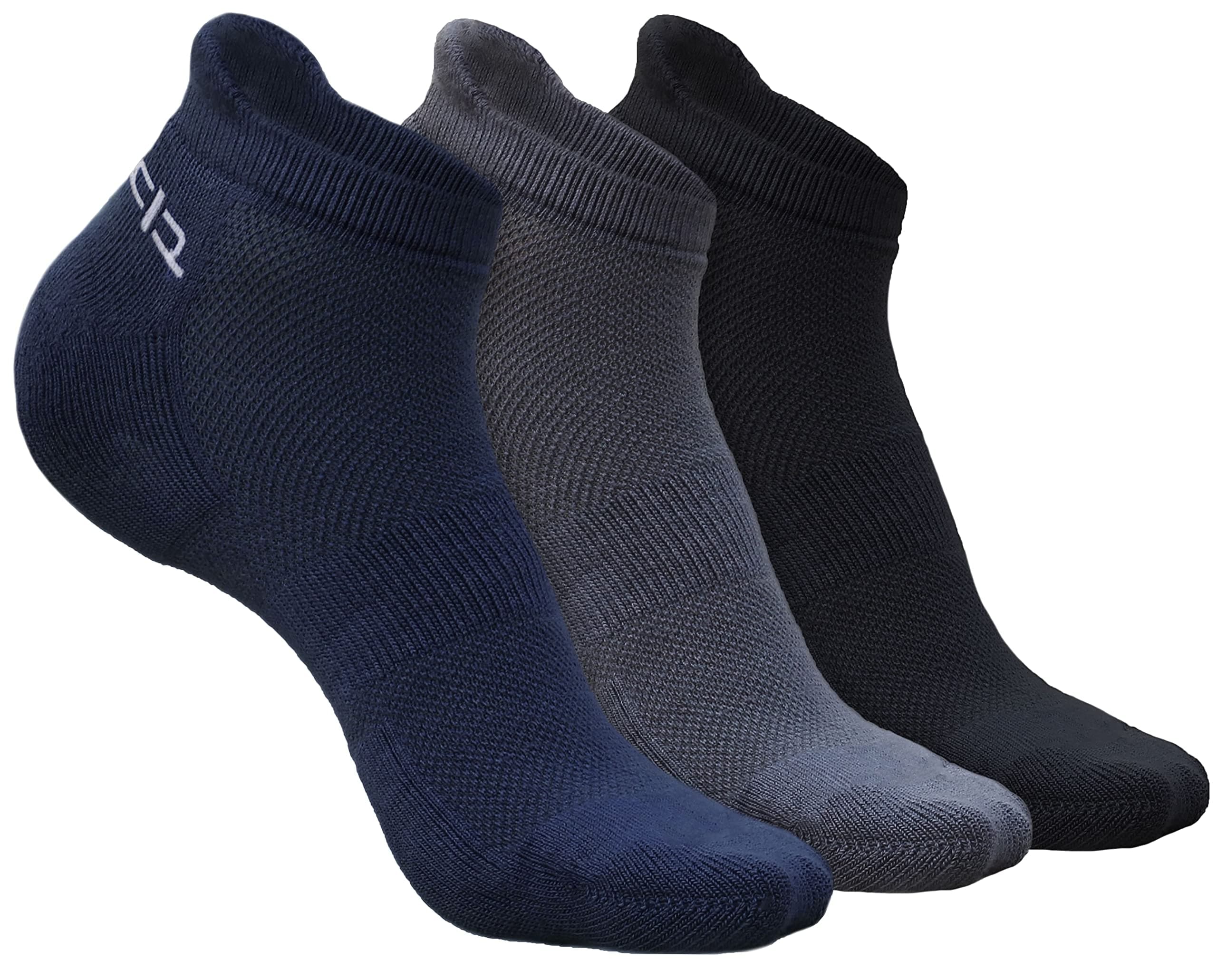 HEELIUM Men Bamboo Ankle Socks | Odour-Free And Breathable | Padded Base And Anti-Bacterial | 3X Softer Than Regular Socks, Assorted