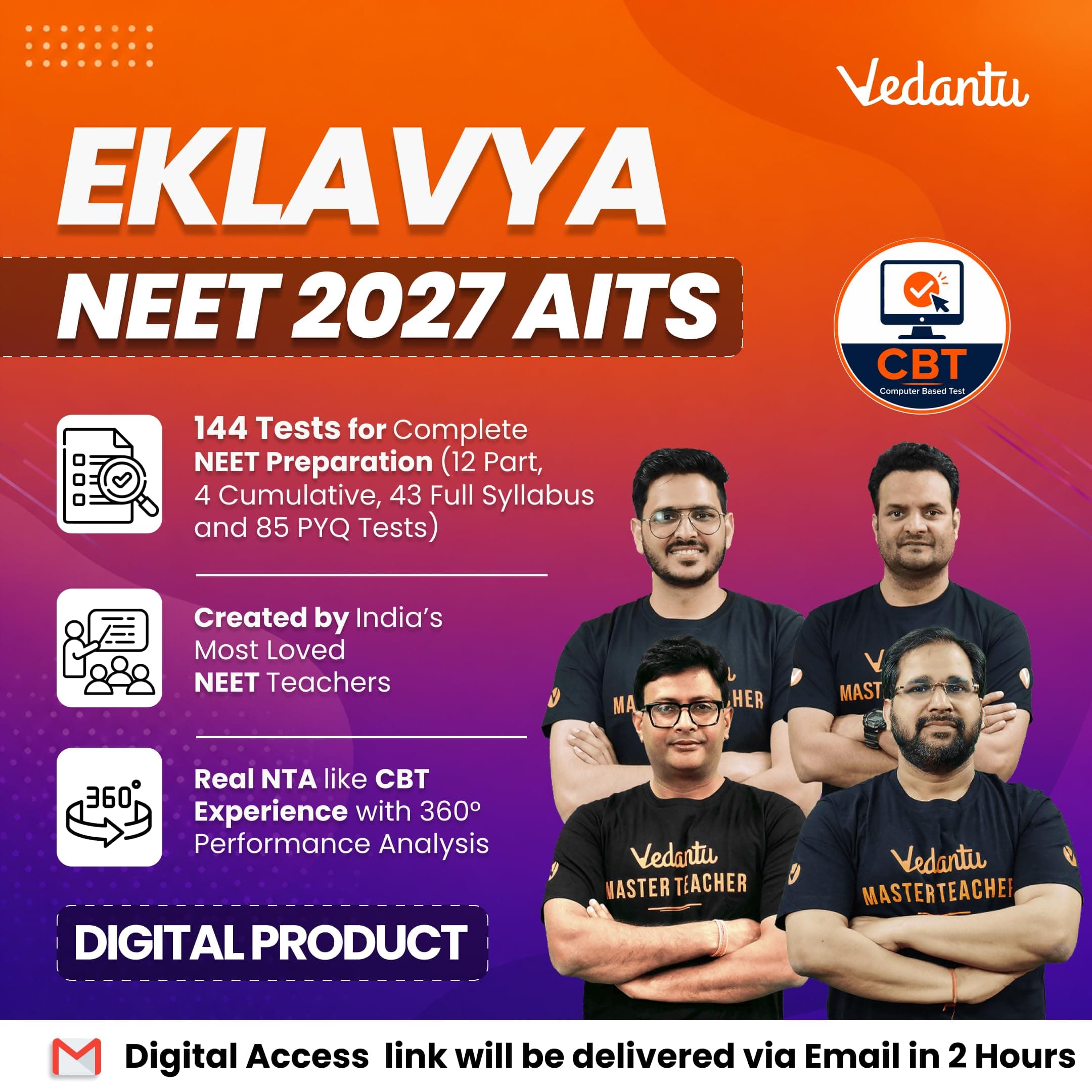 Digital Only-Vedantu Eklavya NEET 2027 All India Test Series | 144 Online CBT Tests, PYQ Tests, Video Lectures & 360° Performance Analysis | Physics, Chemistry, Botany & Zoology
