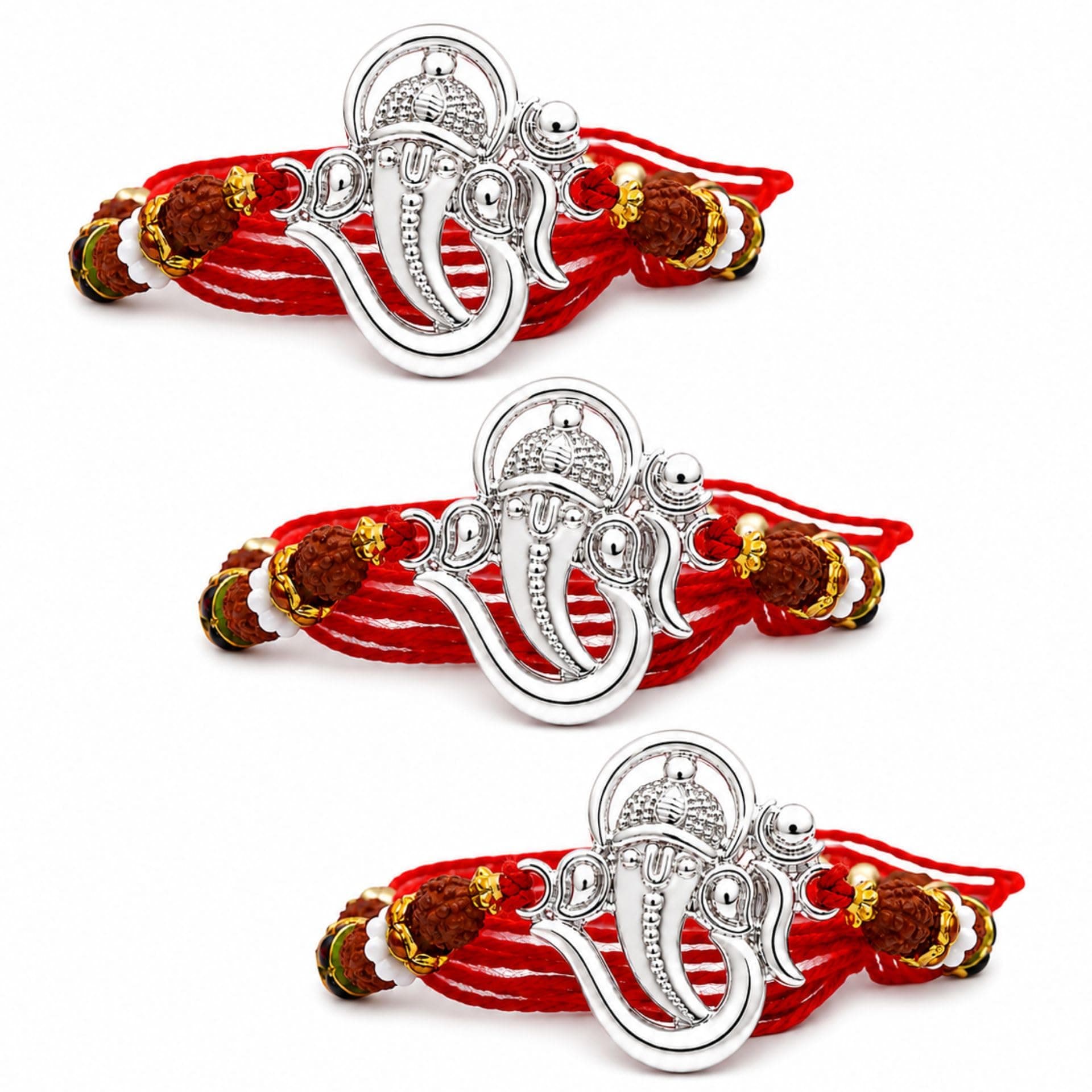 RANA SILVER RAKHI Silver Rakhi for Men | 92.5% Fine Silver OM Design rakhi for brother with Certificate