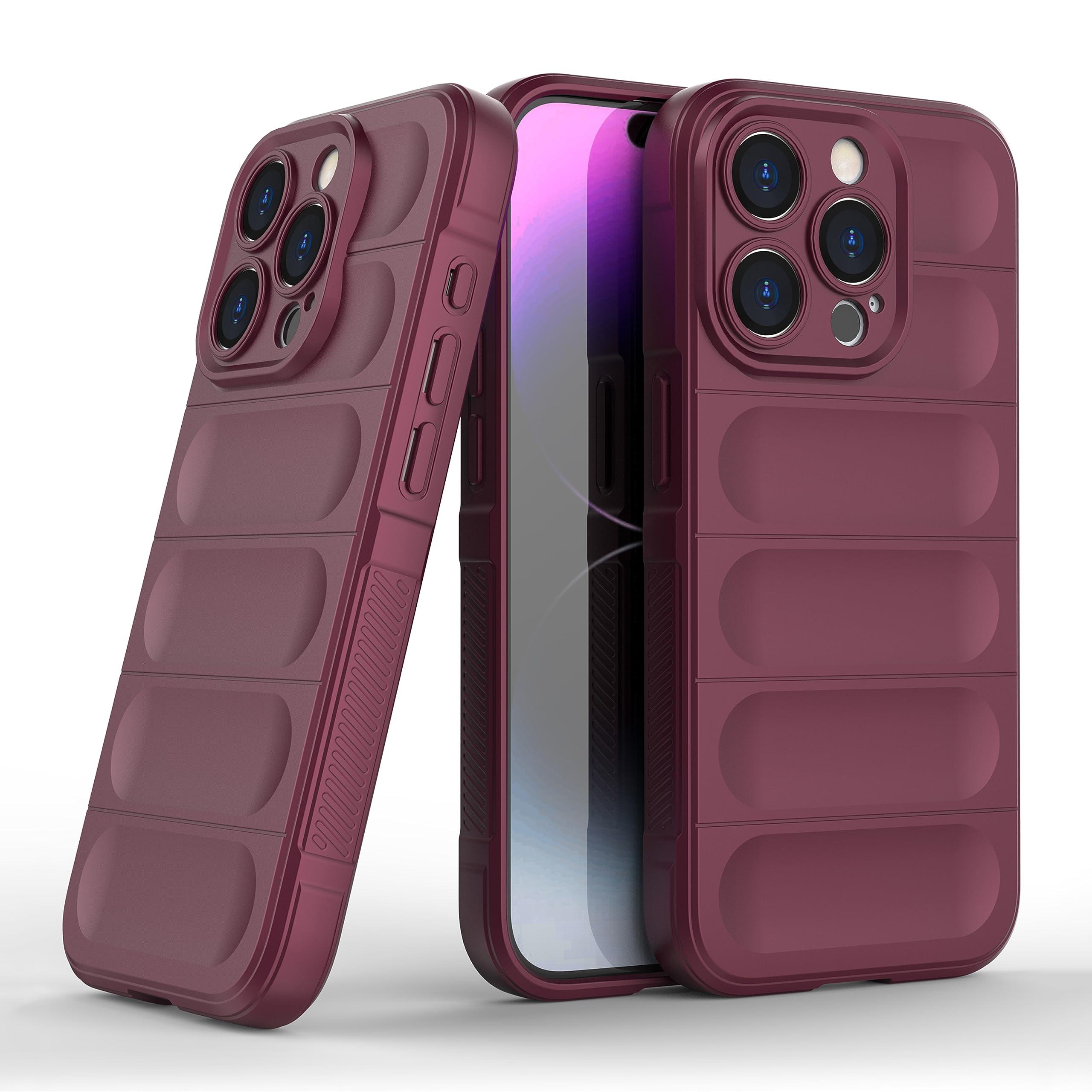 Zapcase Back Case Cover for iPhone 15 Pro | Compatible for iPhone 15 Pro Back Cover | Liquid Silicon Magic Case with Camera Protection | Plum