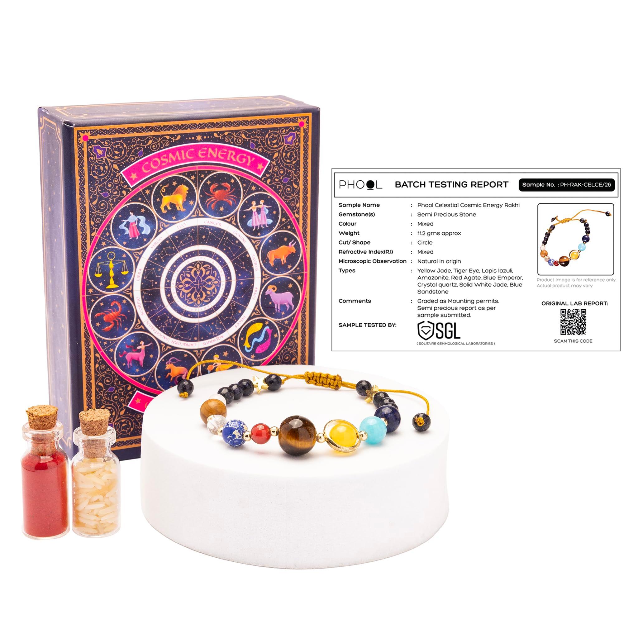Phool Celestial Prosperity Bracelet | 9 Planet Stone with Pyrite | Attracts Wealth & Prosperity