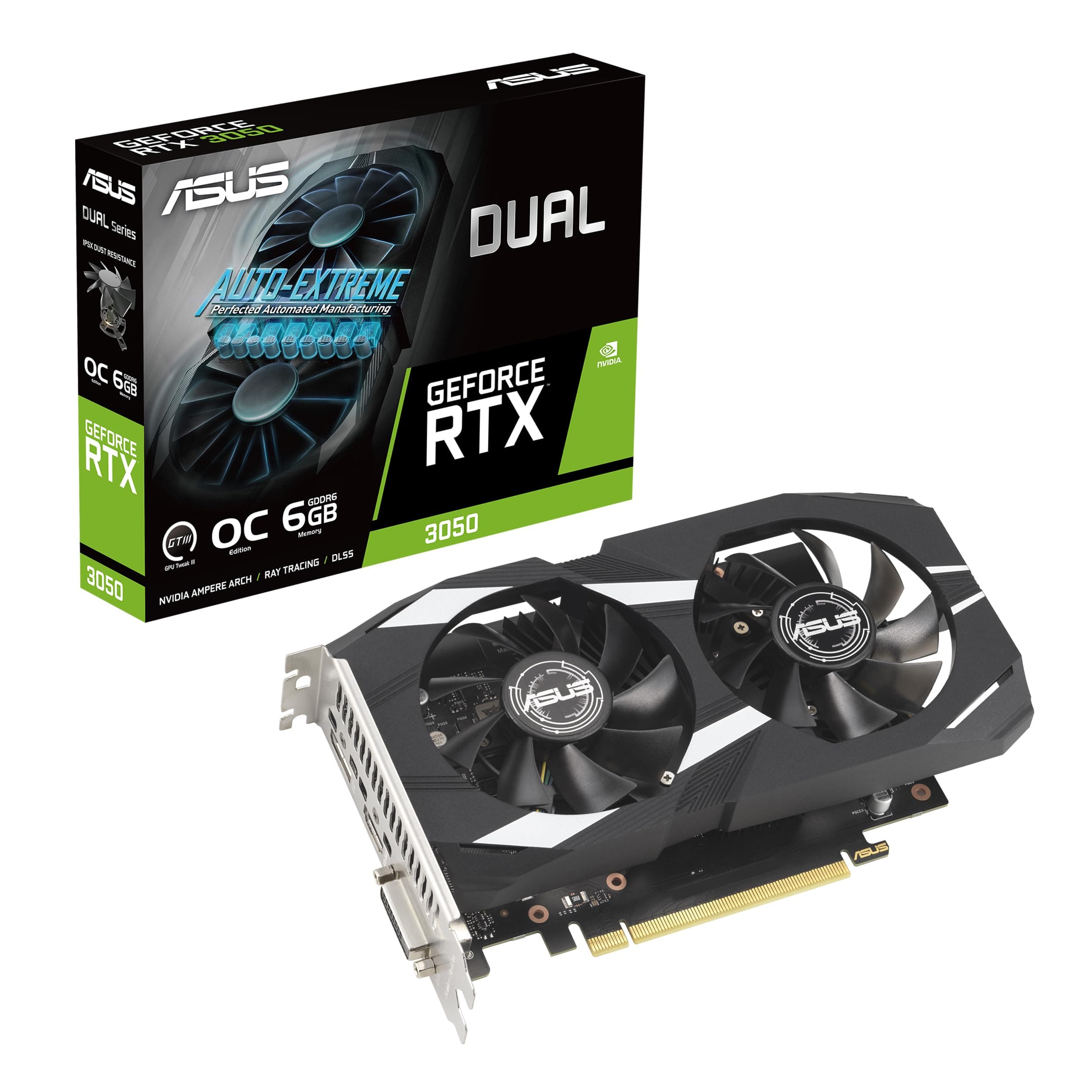 ASUS Dual GeForce RTX 3050 6GB GDDR6 OC Edition Gaming Graphics Card