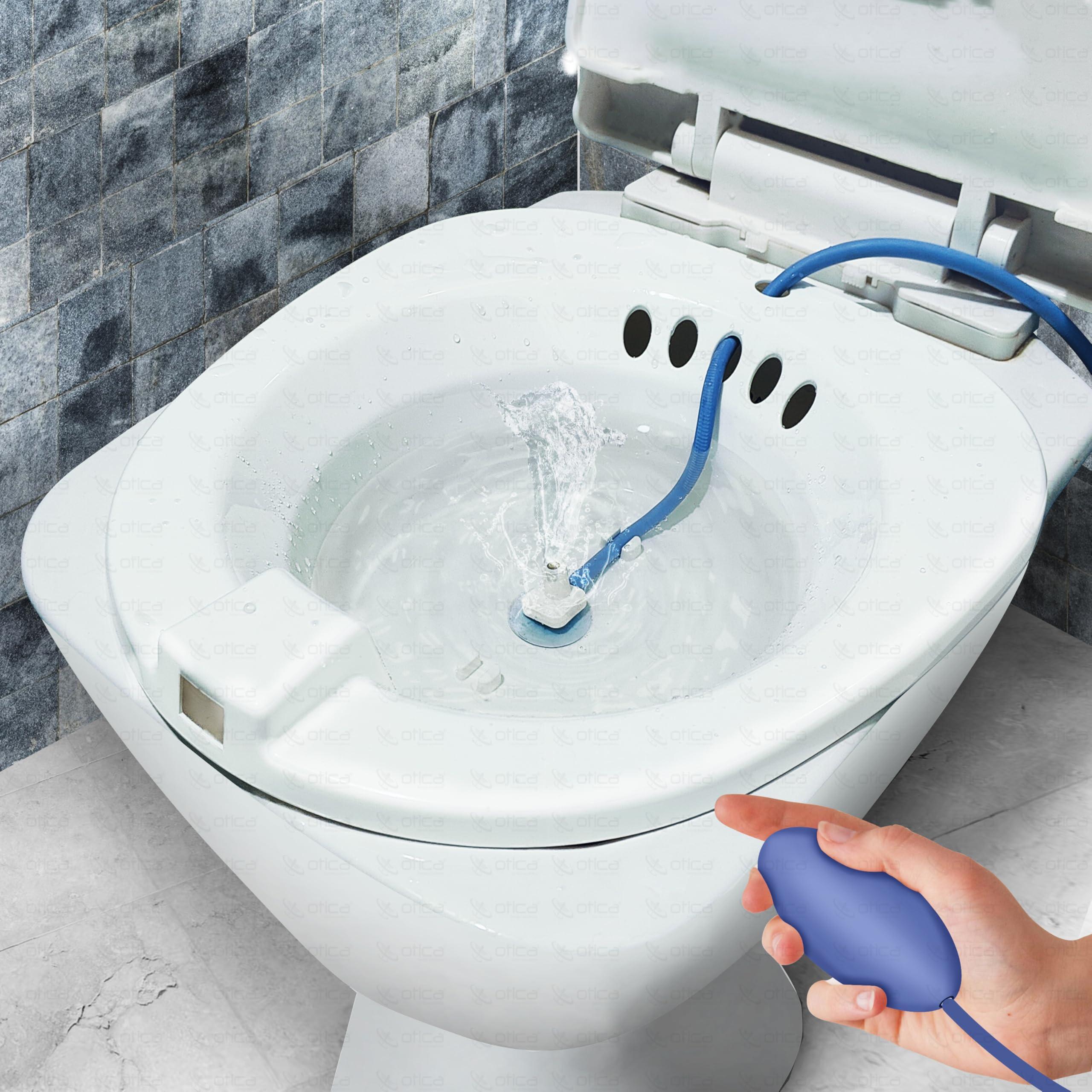 OTICA Sitz Bath for Hemorrhoids, Sitz Bath for Toilet Seat, Postpartum Care, Perineum Relief, Sits Bath Kit for Women - Wide Seat, Deeper sitz tub Bowl