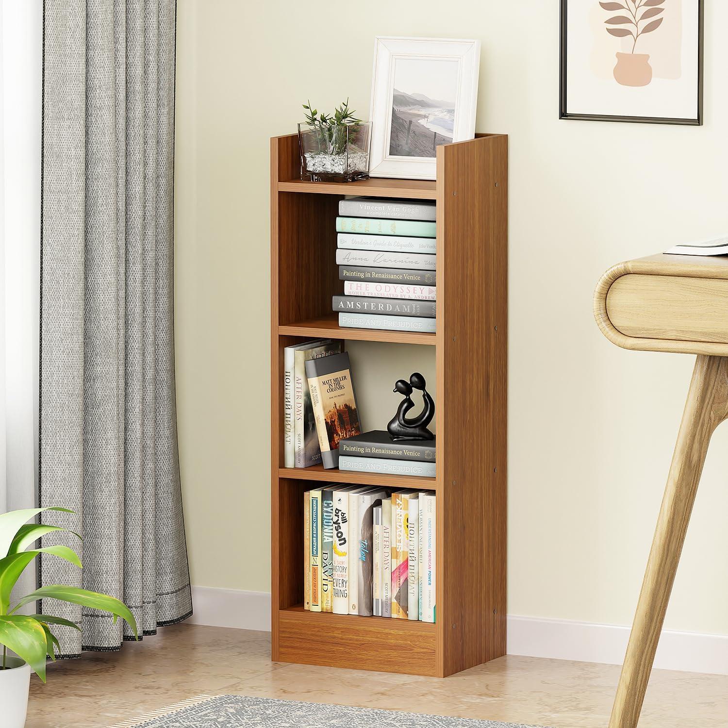 Lukzer 3 Layer Engineered Wood Multipurpose Rack Bookshelf Storage Organizer Stand (MR-010/Oak Brown/80x33x22cm)