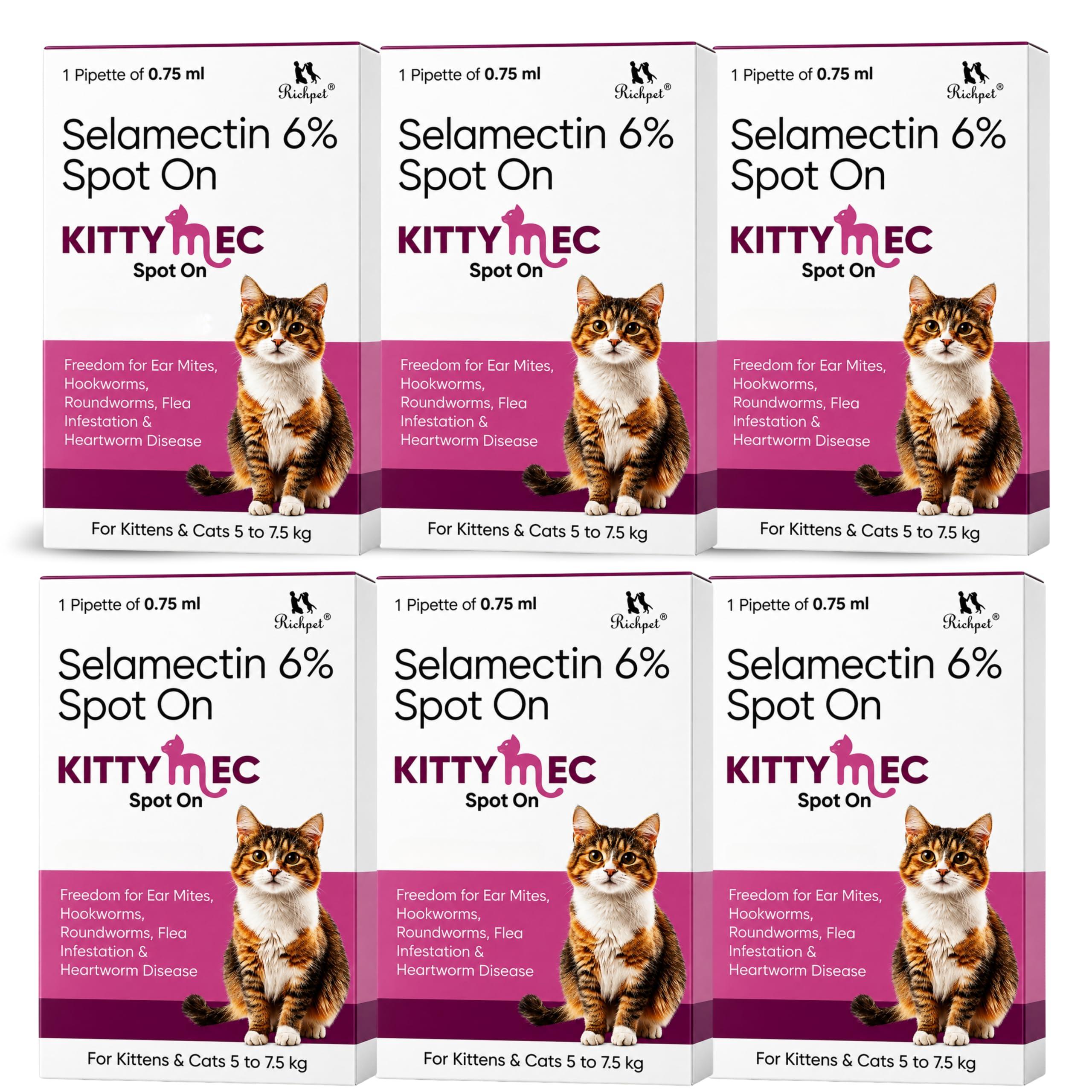 Richpet KittyMec Selamectin 6% Spot On for Cats & Kittens (5 to 7.5 kg)