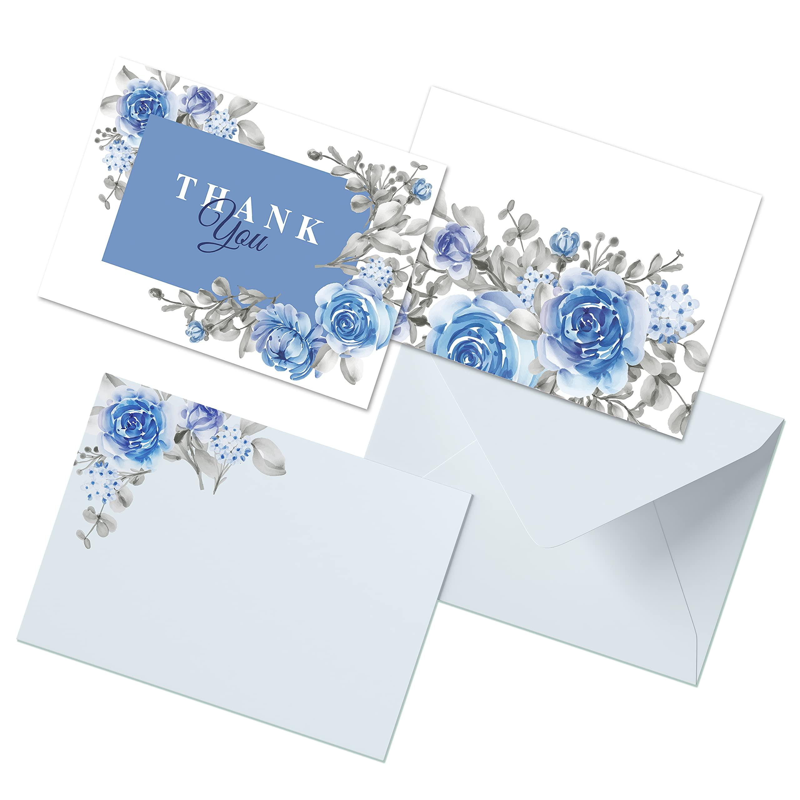 Clickedin Small Business Thank You Card, Elegant Floral Printed, 36 Cards and Envelopes