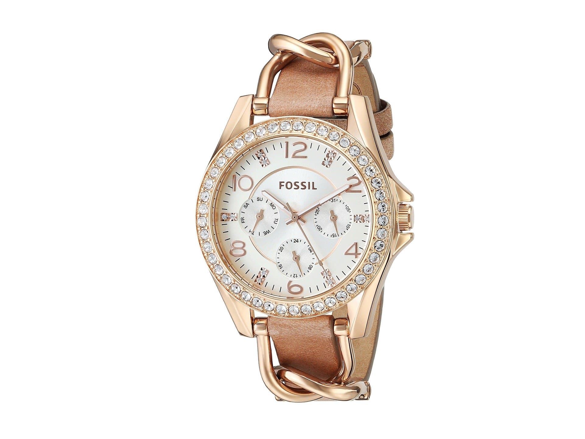 Fossil Riley Analog White & Beige Dial Women's Watch -ES3466