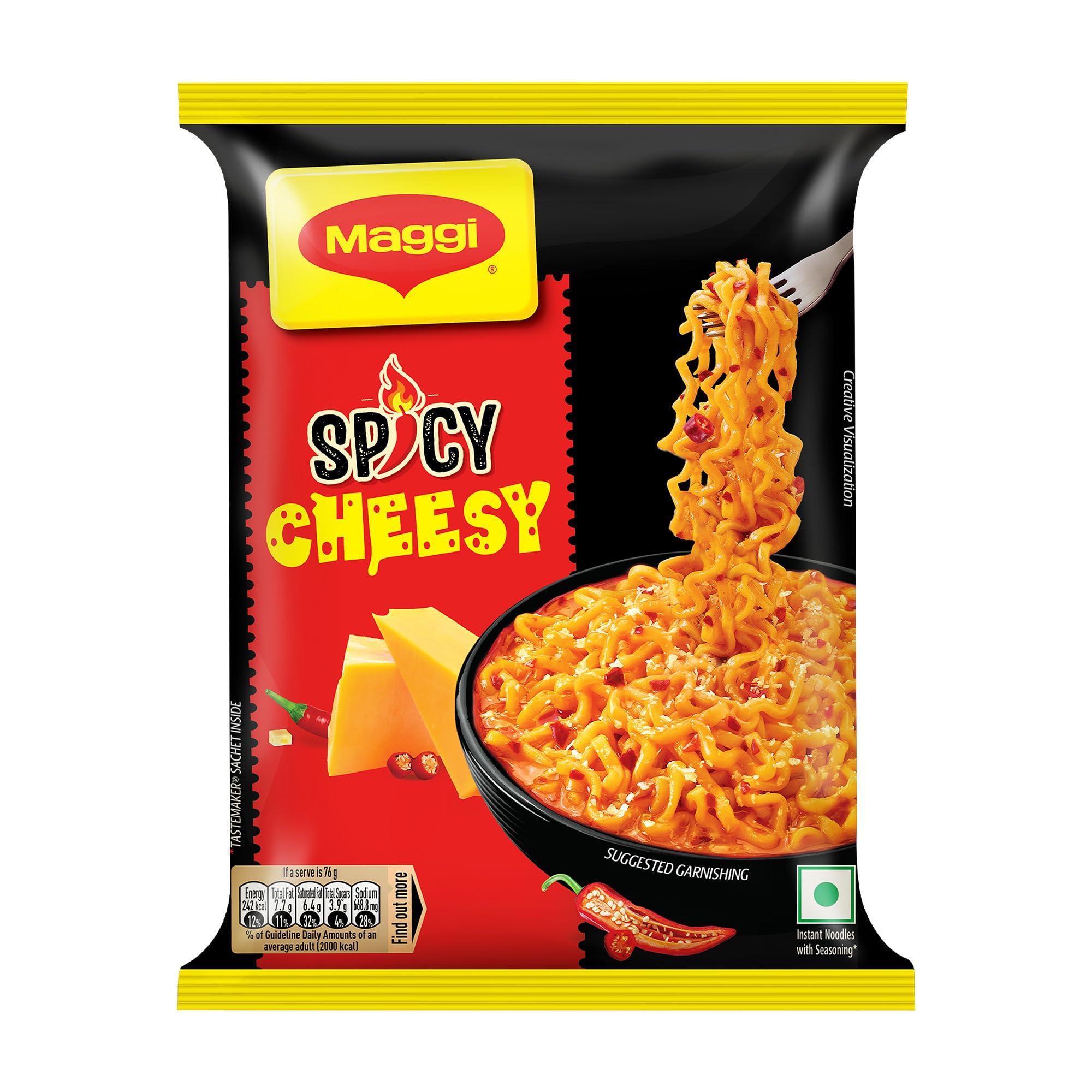 MAGGI Spicy Cheesy Instant Noodles, Cheese Meets MAGGI Noodles, 76g