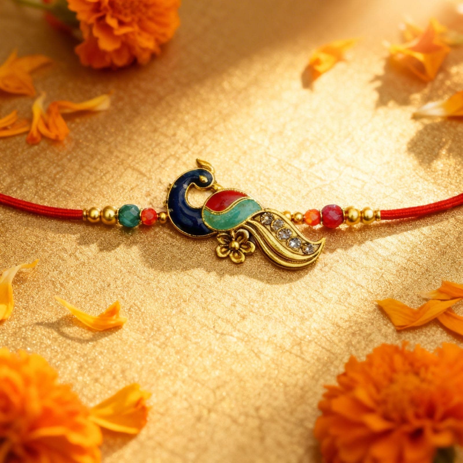 Raj Mayyur Premium Pendant Rakhi