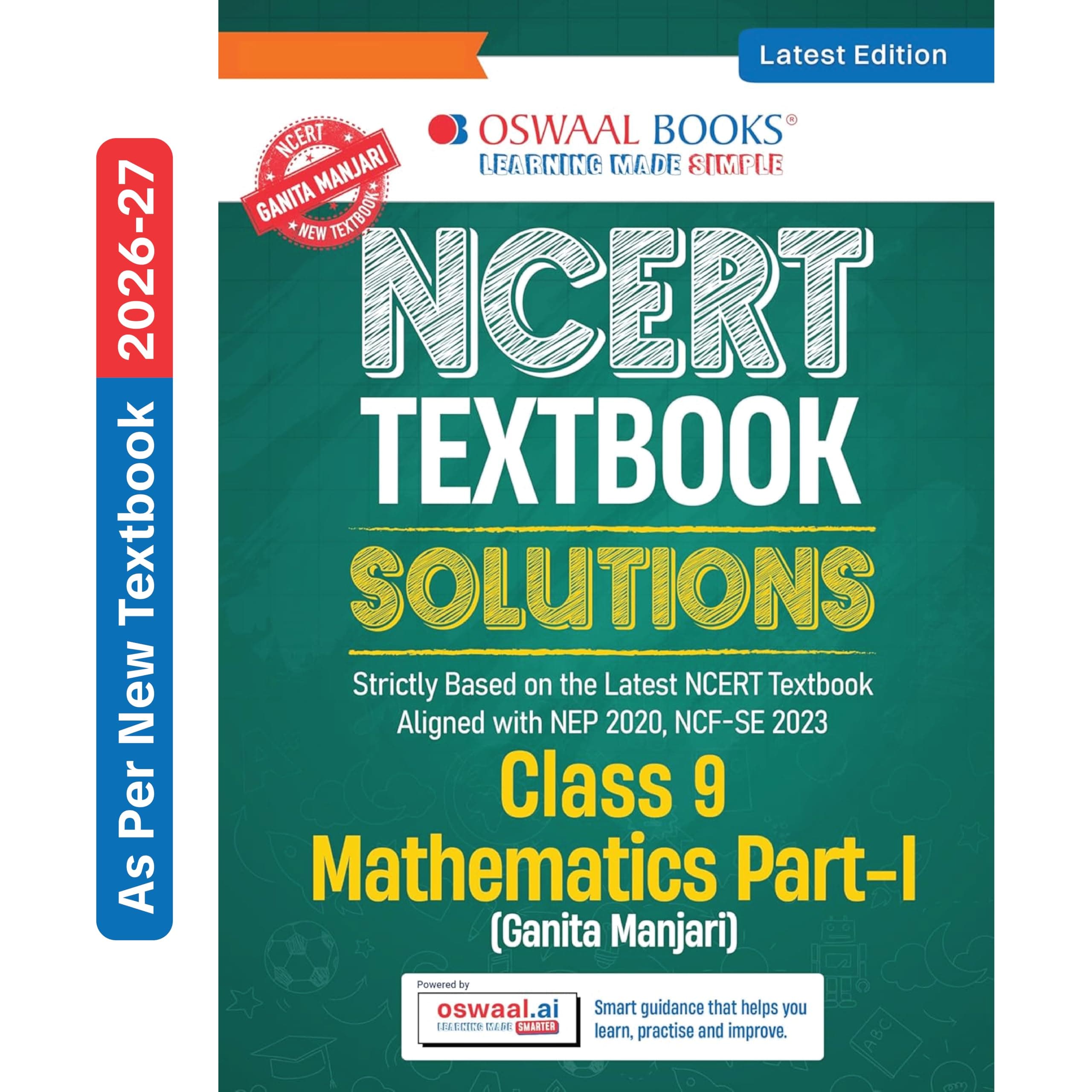 Oswaal NCERT Class 9 Textbook Solutions Mathematics Part-1 (Ganita Manjari) (Latest NCERT) | Revision Notes, Mind Maps, Solved Intext & Exercise Questions | Oswaal AI