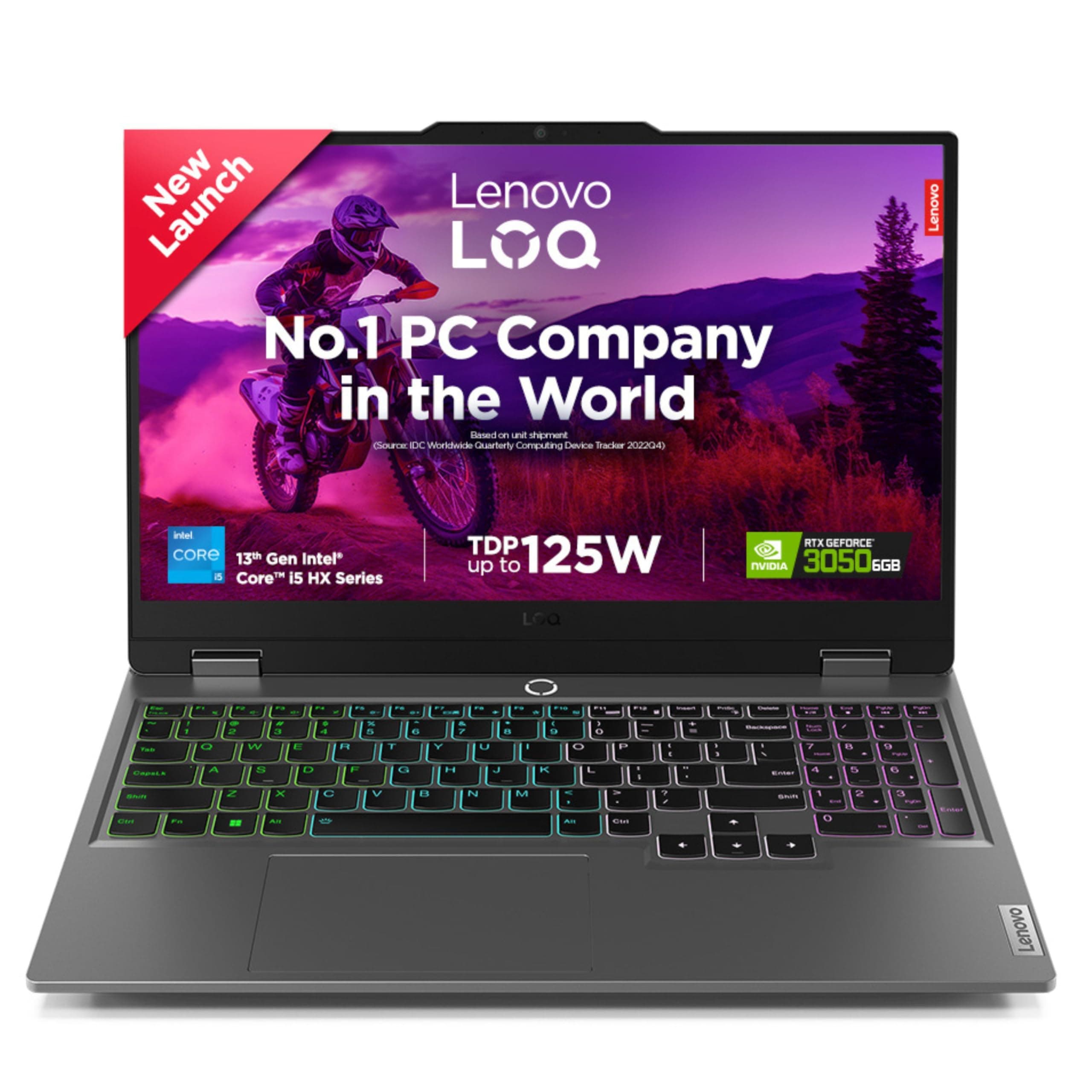 Lenovo LOQ 2024 13th Gen Core i5-13450HX | NVIDIA RTX 3050 6GB (16GB RAM/512GB SSD/15.6" (39.6cm)/Windows 11/Office Home 2024/100% sRGB/3 Mon. Game Pass/Grey/2.4Kg), 83DV00XCIN Gaming Laptop