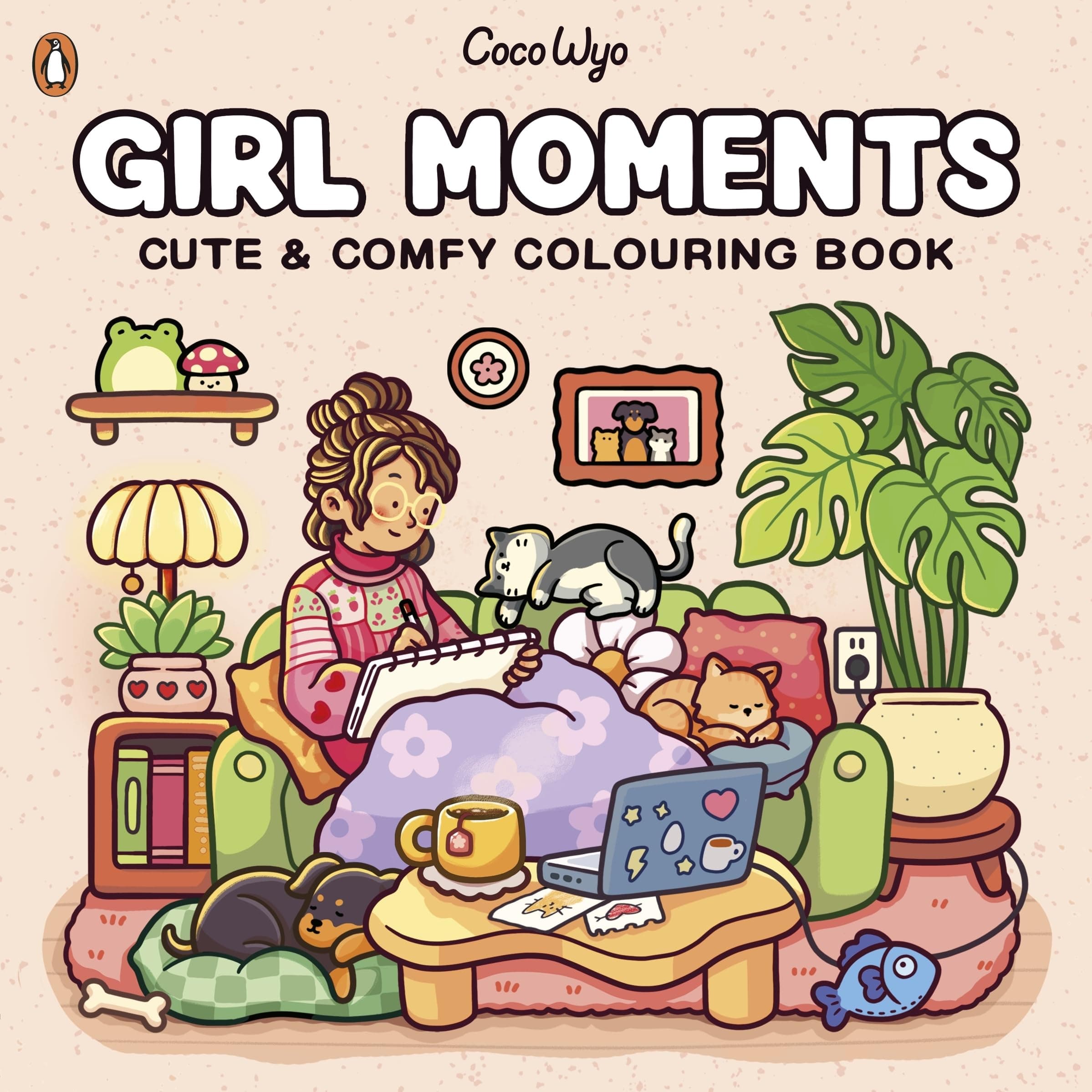 Girl Moments: Coloring Books for Adults by Coco Wyo | Cute Girl Coloring Pages, Self-Care Daily Moments, Stress Relief & Relaxation: A relaxing and cosy colouring book from the bestselling author