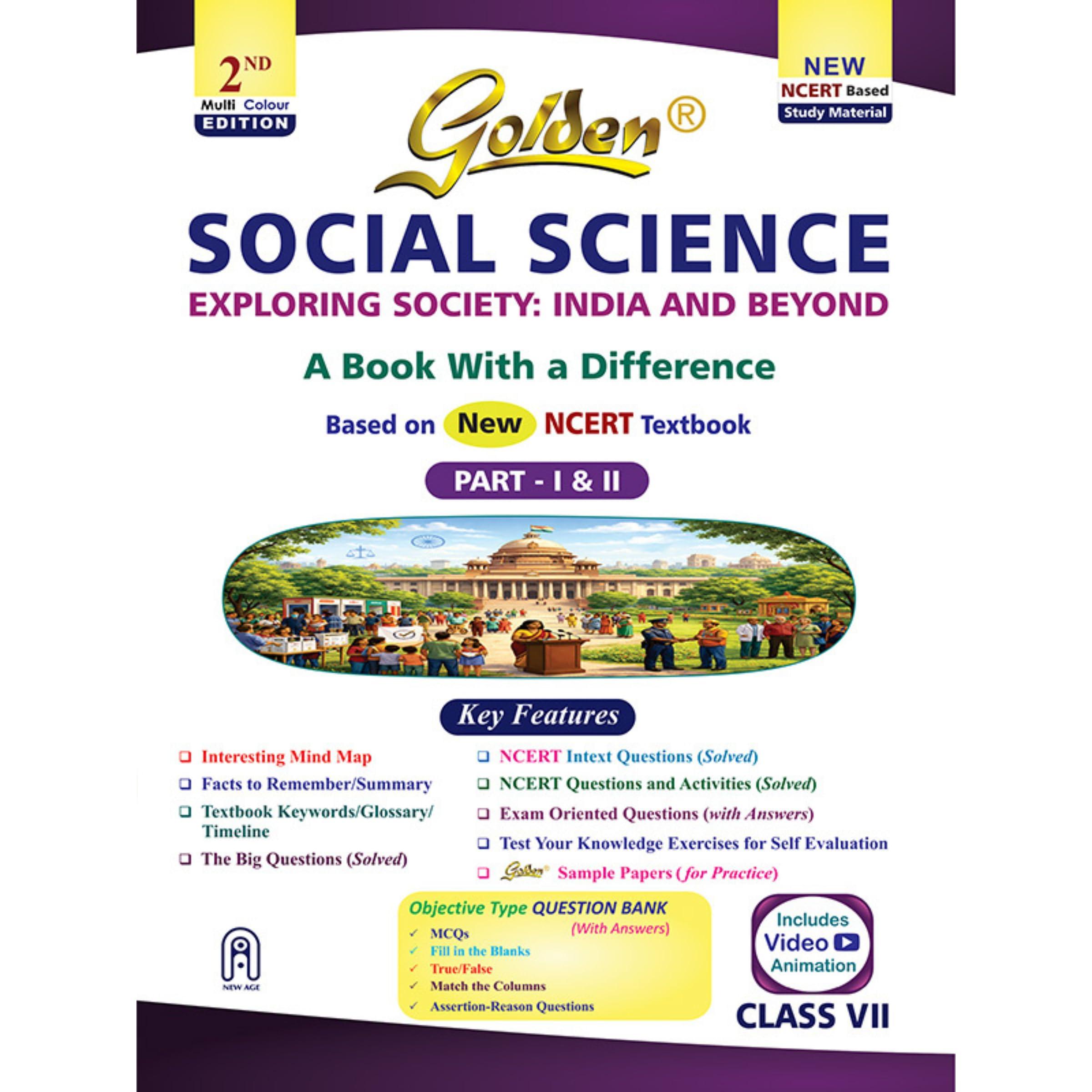 Golden Social Science Study Material Based on NEW NCERT Exploring Society: INDIA AND BEYOND Part-1 & 2 For Class 7 | CBSE 2027 Exams | Mind Map | ... Question Papers | Objective Type Question