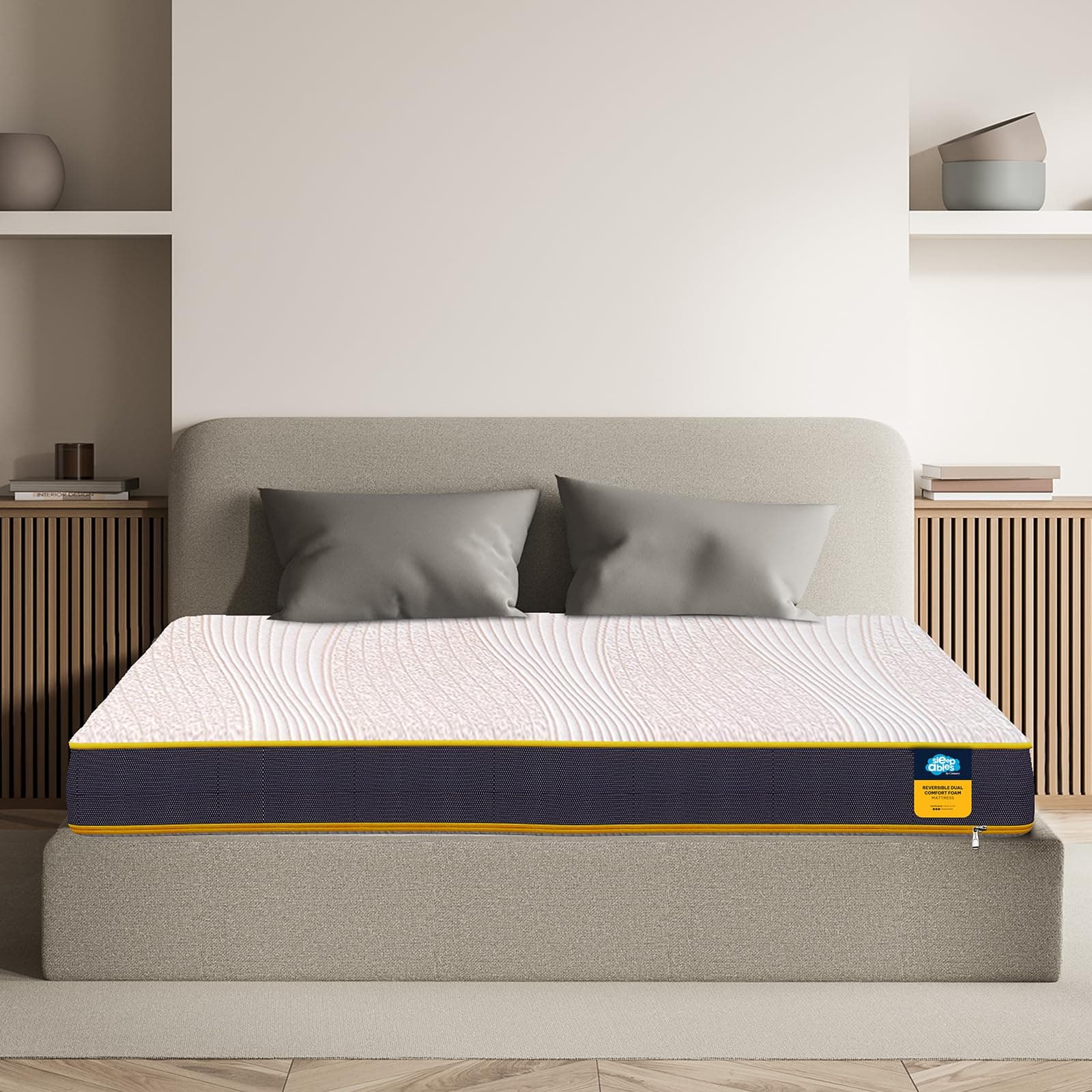 Centuary Mattresses Sleepables Reversible Dual Comfort Firm and Soft High Resilience Foam 8 inch Single Mattress (75x36x8)