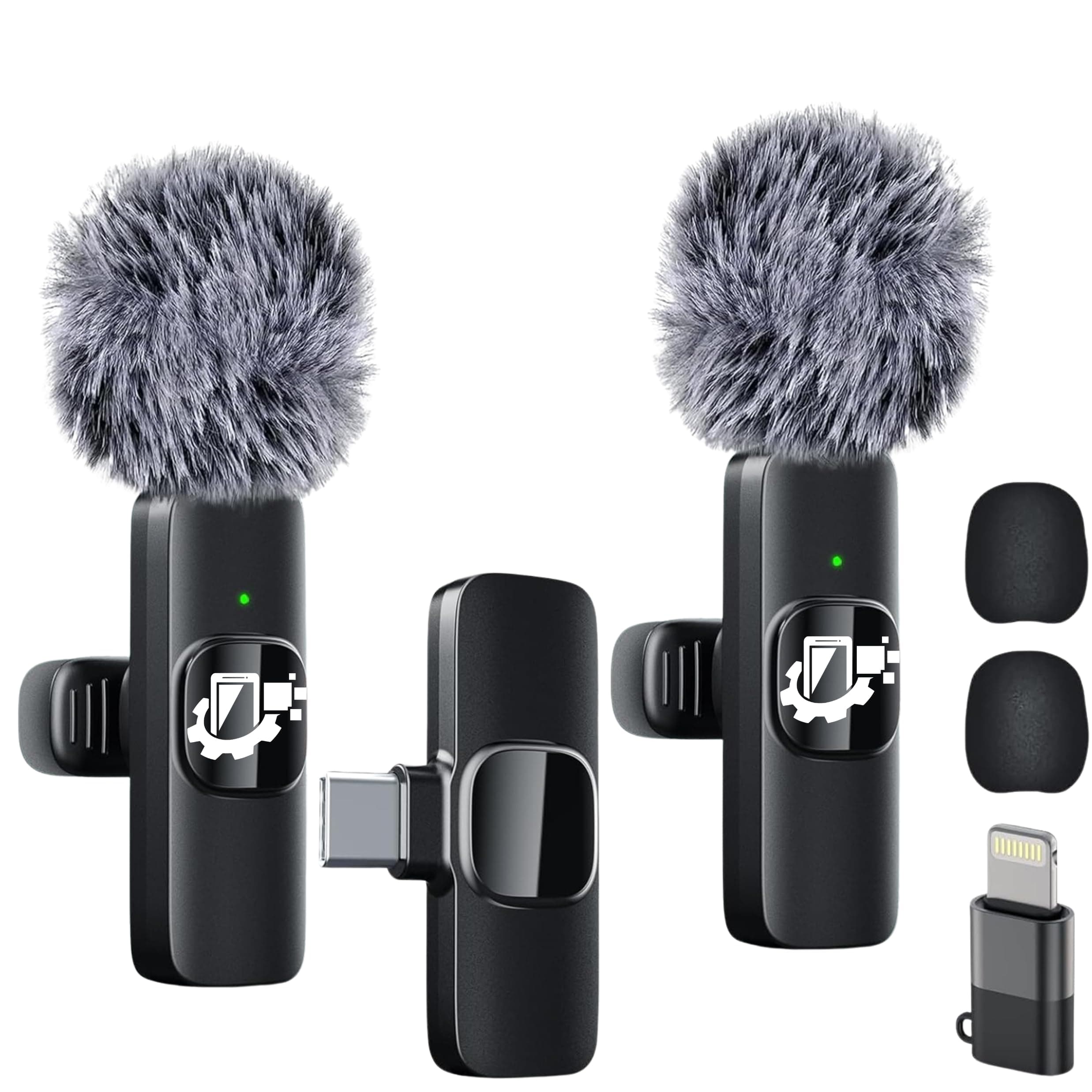 GADGETSWEAR Furry K9 Wireless Lavalier (Latest Model -#1) Microphone, Bluetooth Clip-On Mic for Lightning, iOS & Android, Noise Cancelling, Collar Mic for YouTube, Podcast, Vlogging, Instagram