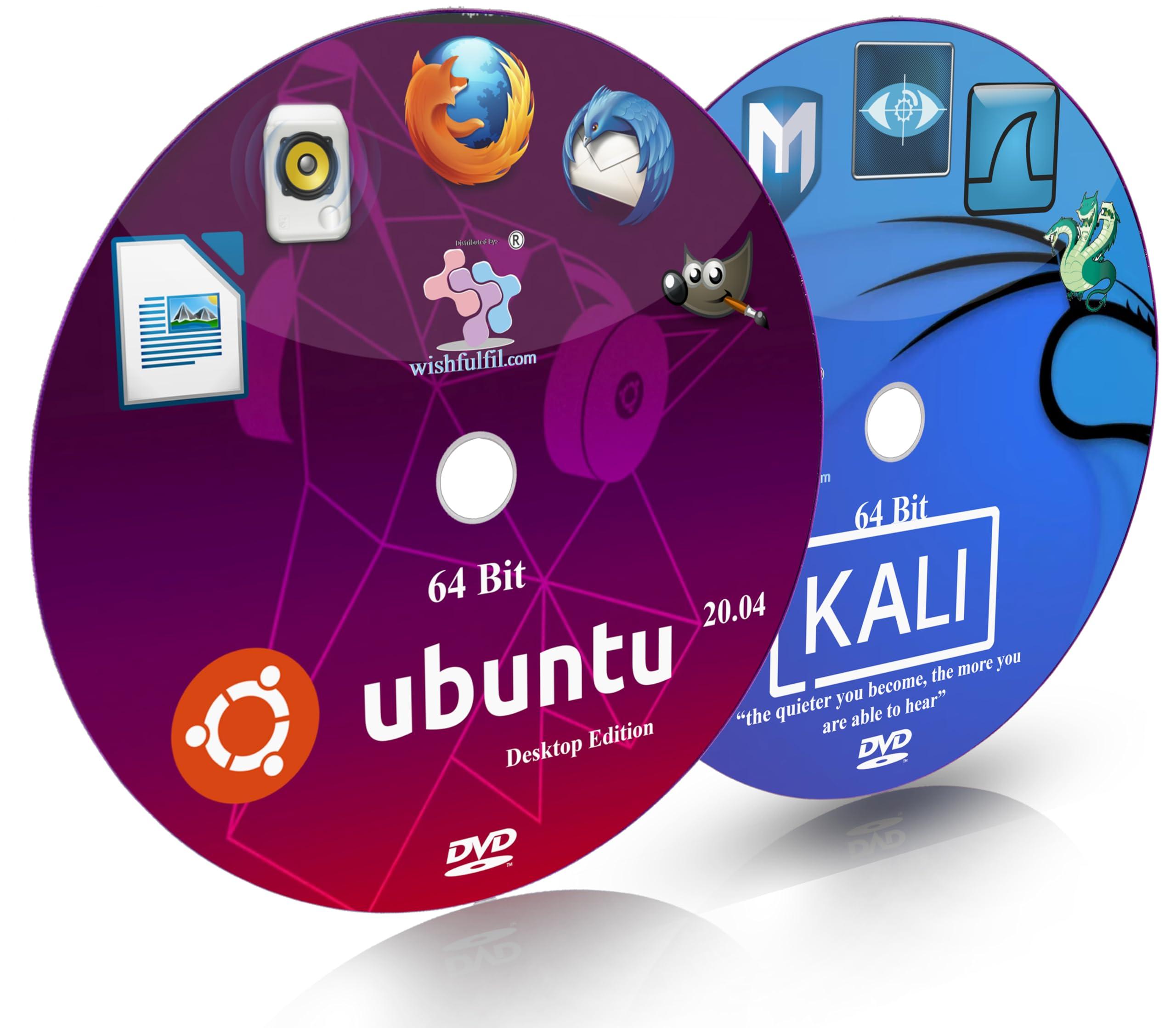 wishfulfil Kali Linux 2025 XFCE and Ubuntu 20.04 GNOME 64 Bit Bootable DVD