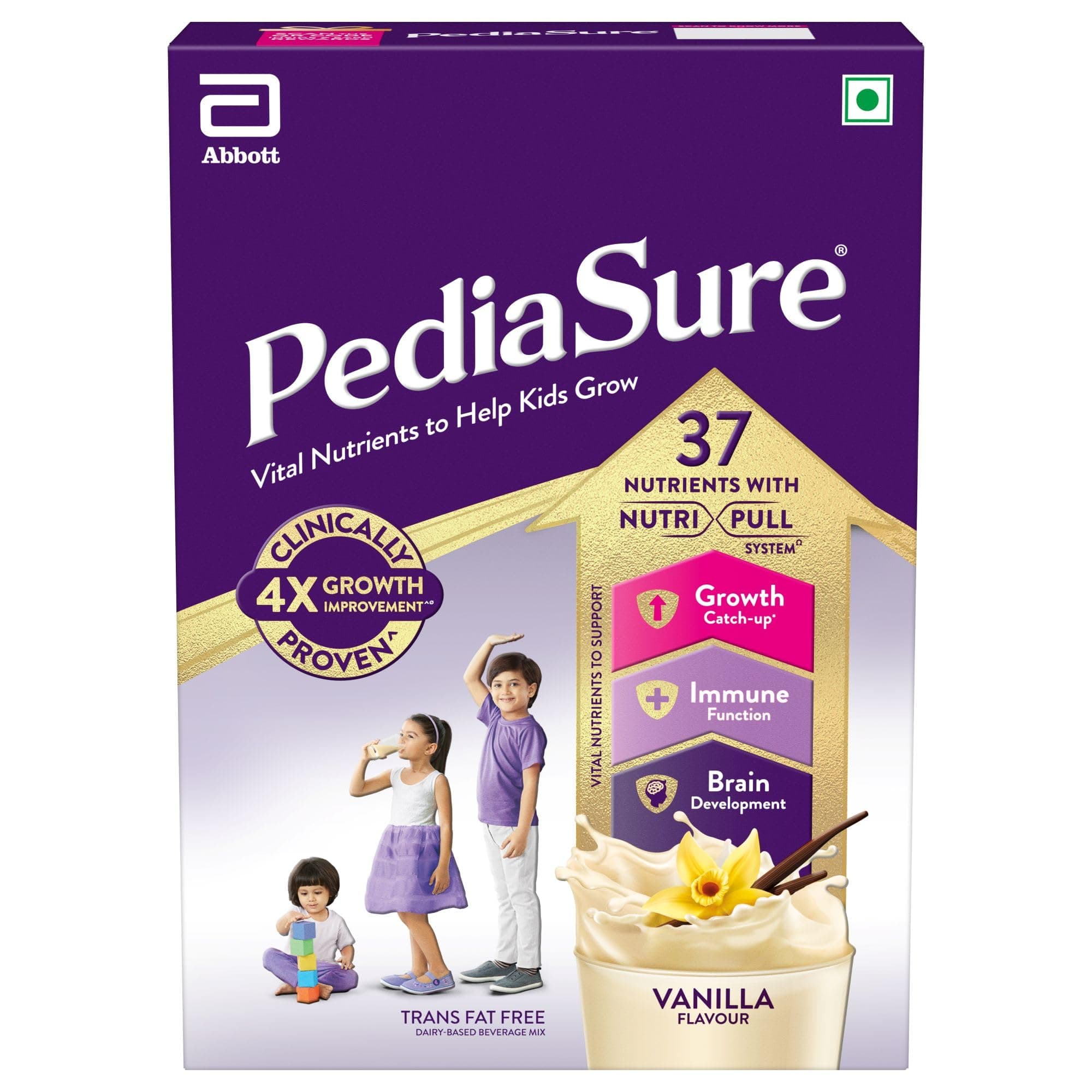 Pediasure Nutritional Drink Powder, Vanilla, Scientifically Designed Nutrition for Supporting Kids Growth 375 gm