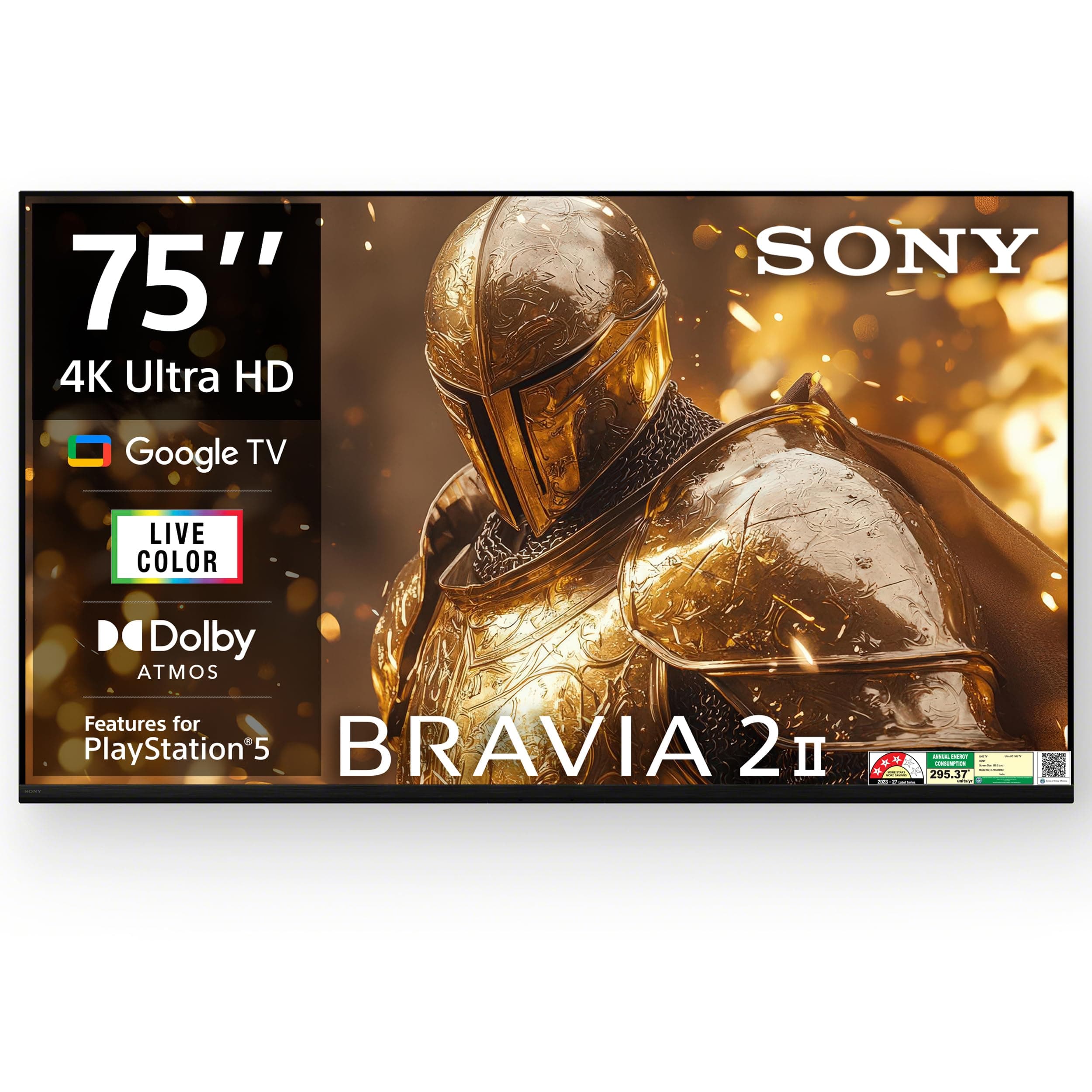 Sony 189 cm (75 inches) BRAVIA 2M2 Series 4K Ultra HD Smart LED Google TV K-75S25BM2