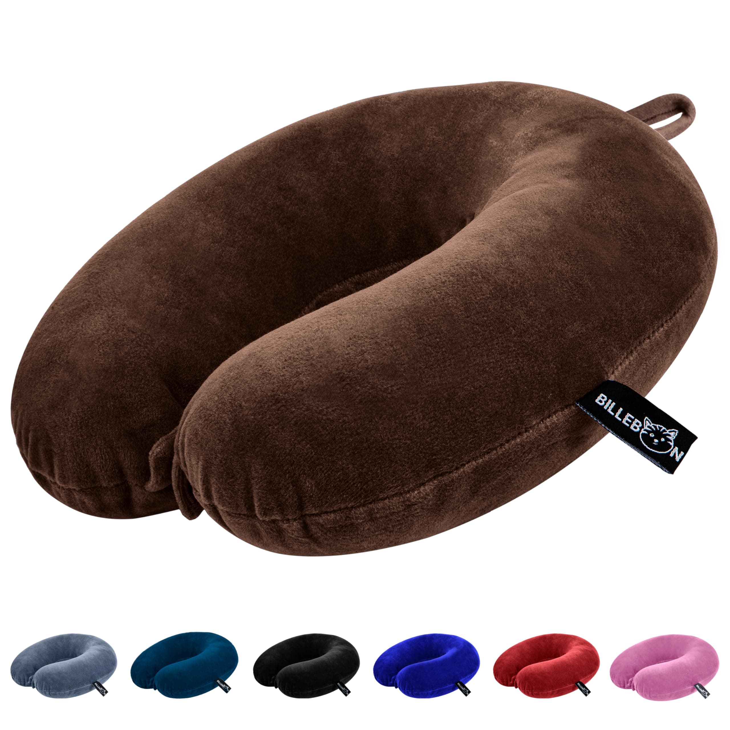 Billebon Premium Neck Pillow for Travelling Airplane Travel Pillow Comfortable Head Rest Neck Holder Pillow (Brown)