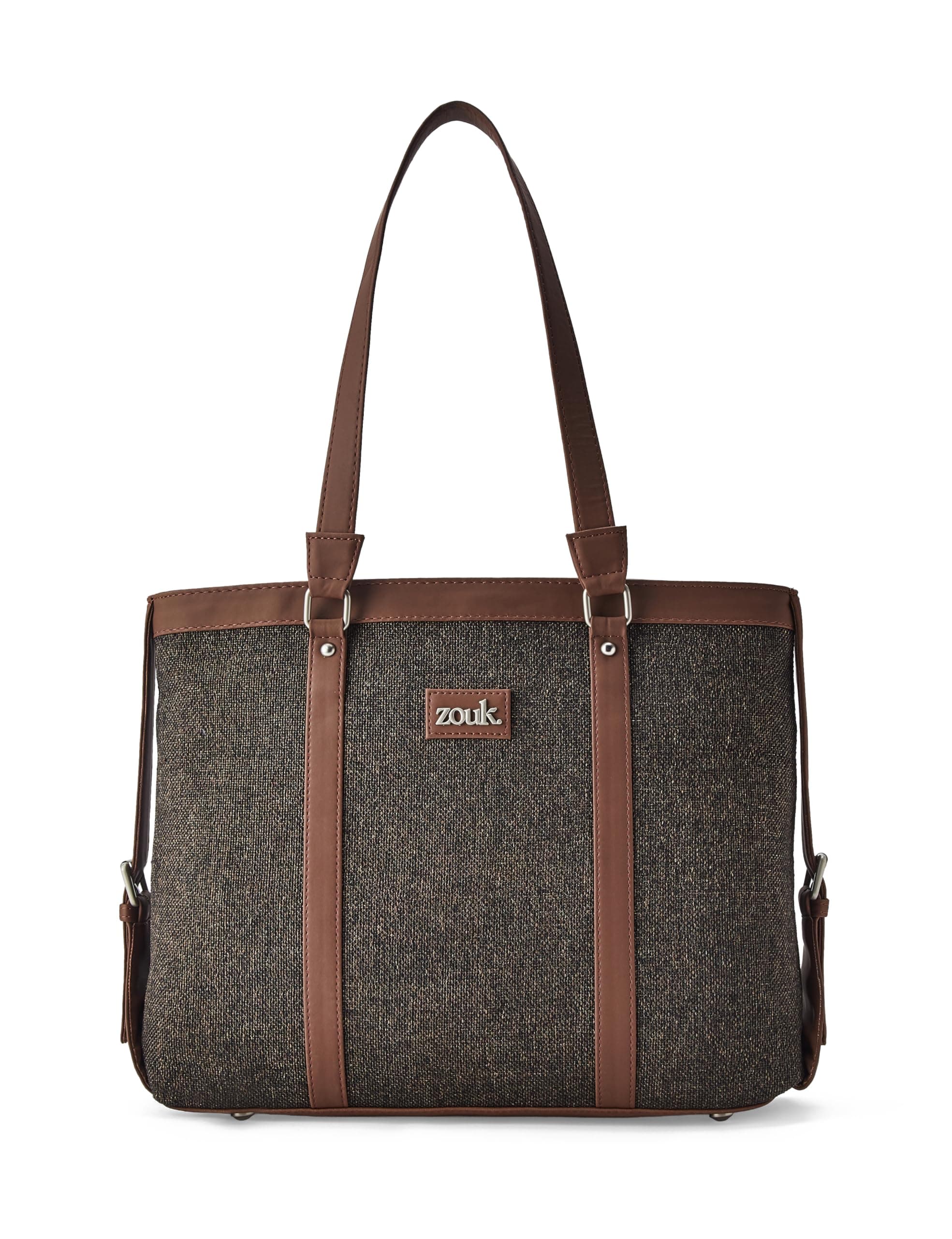 ZOUK Office Bag | Stylish Bags for Office Use | Laptop Bag 15.6 inch | Stylish Tote for Office Use | Purse for Women | Vegan Leather Handbag | Daily & Travel Use | Bristel