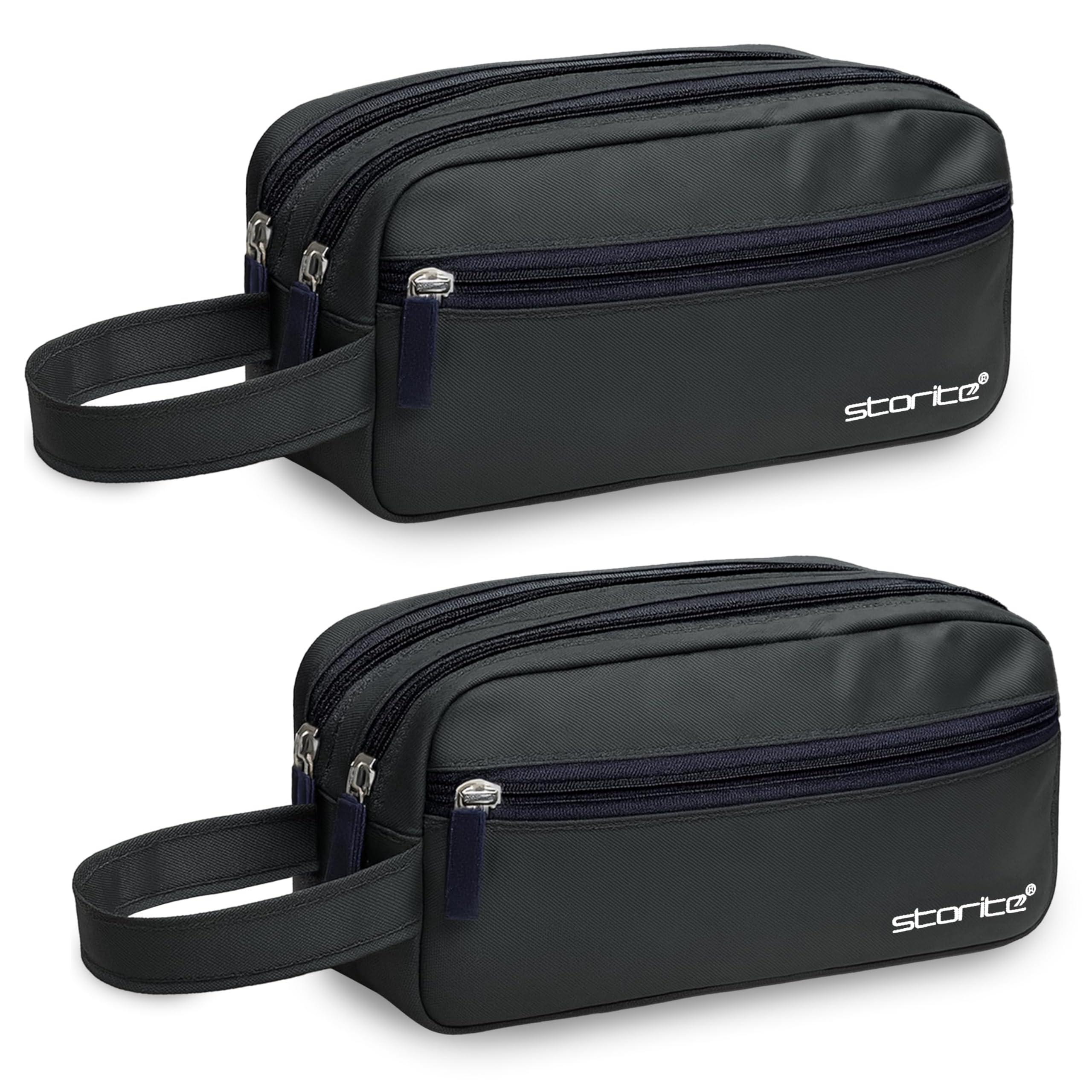 Storite 2pk Toiletry Bag for Men & Women - Dark Grey